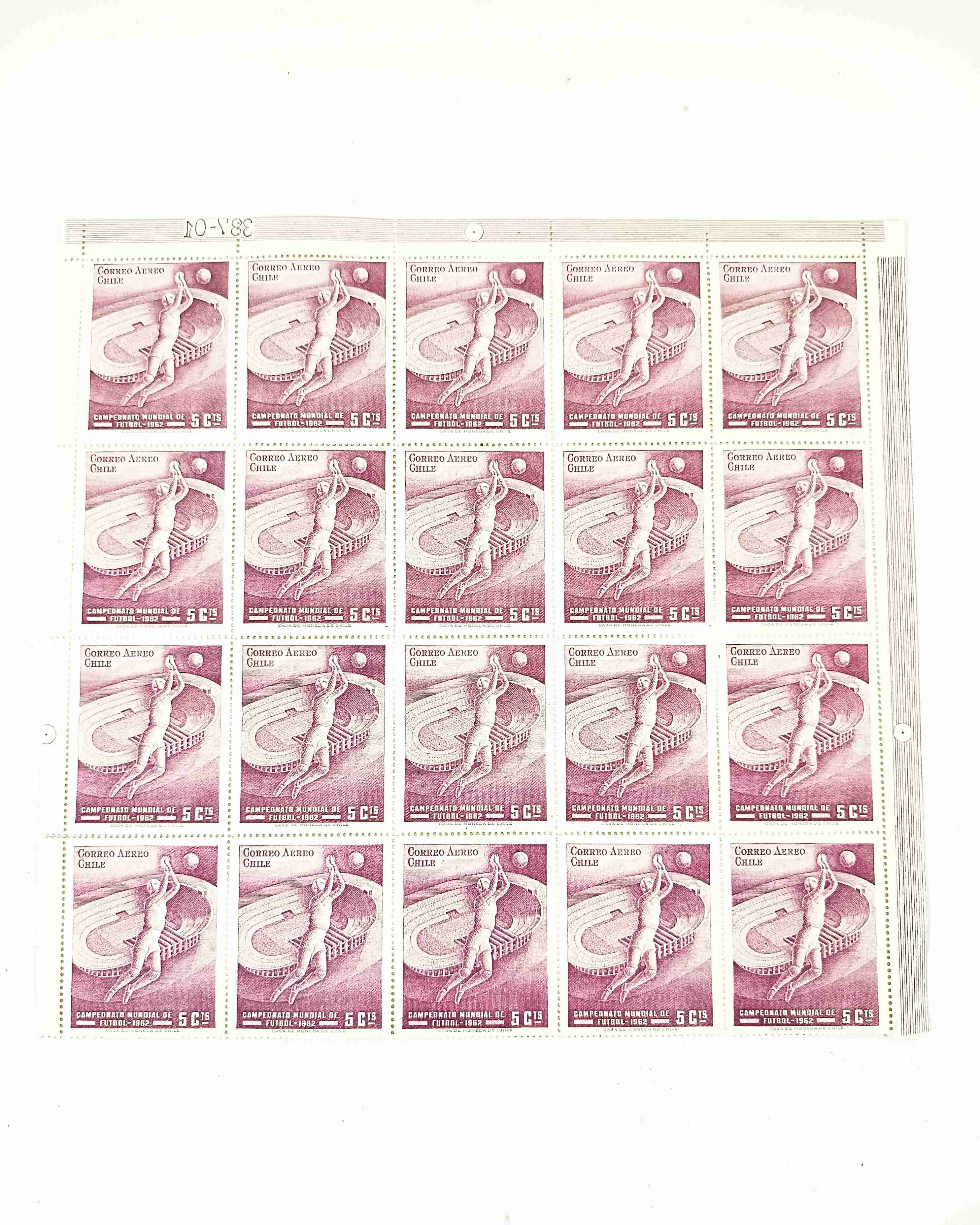 Sellos Mundial de fútbol, Chile 1962.