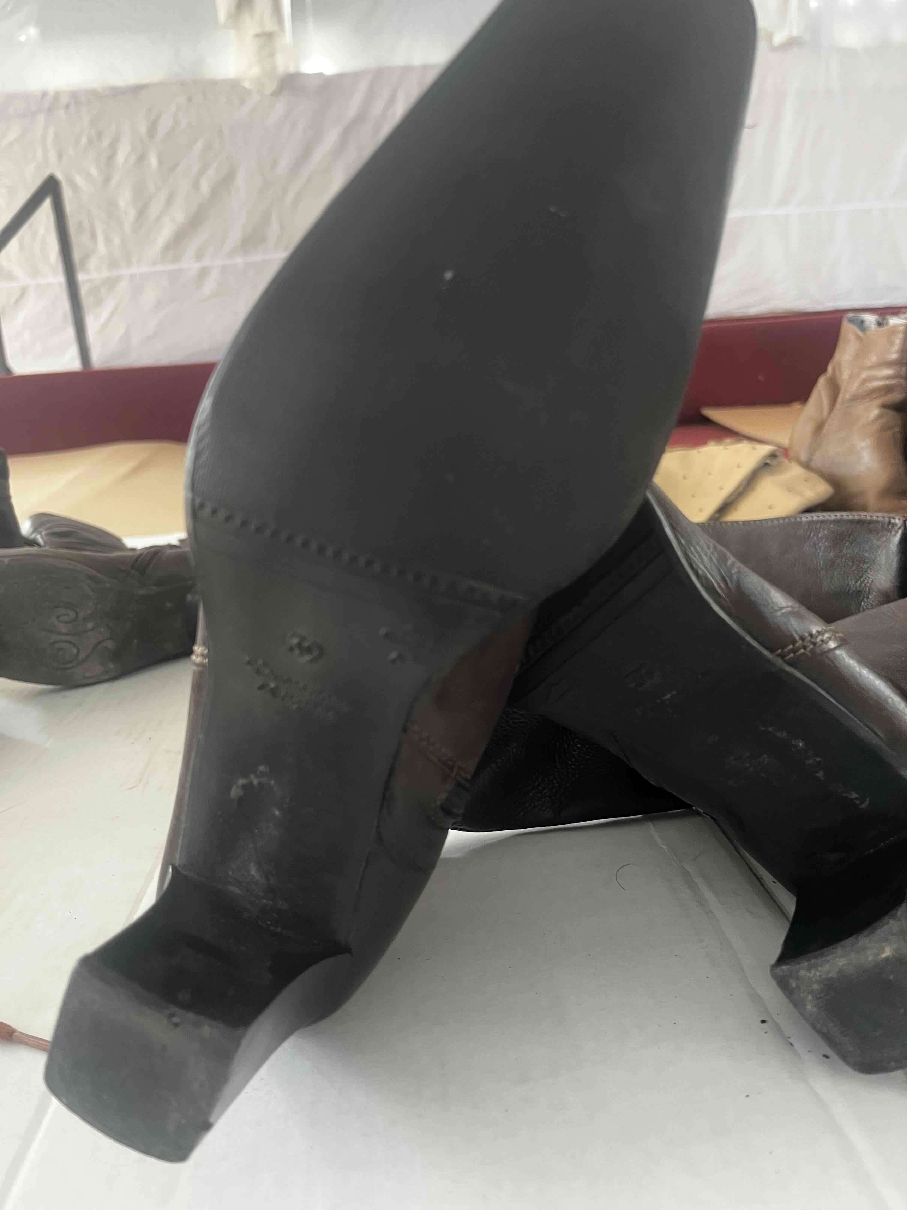 Botas altas de cuero café - miniatura 2