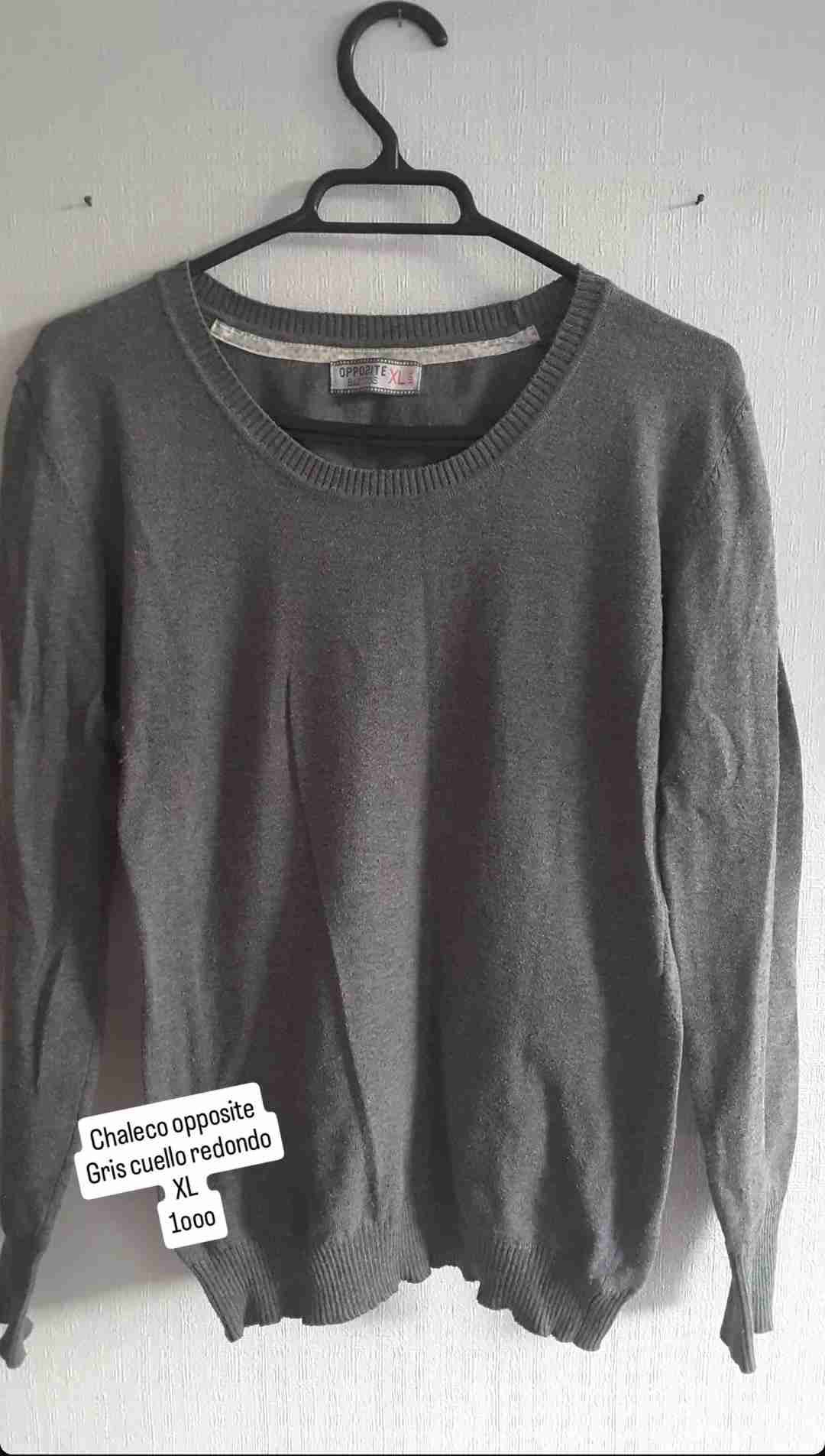 Chaleco gris cuello redondo XL