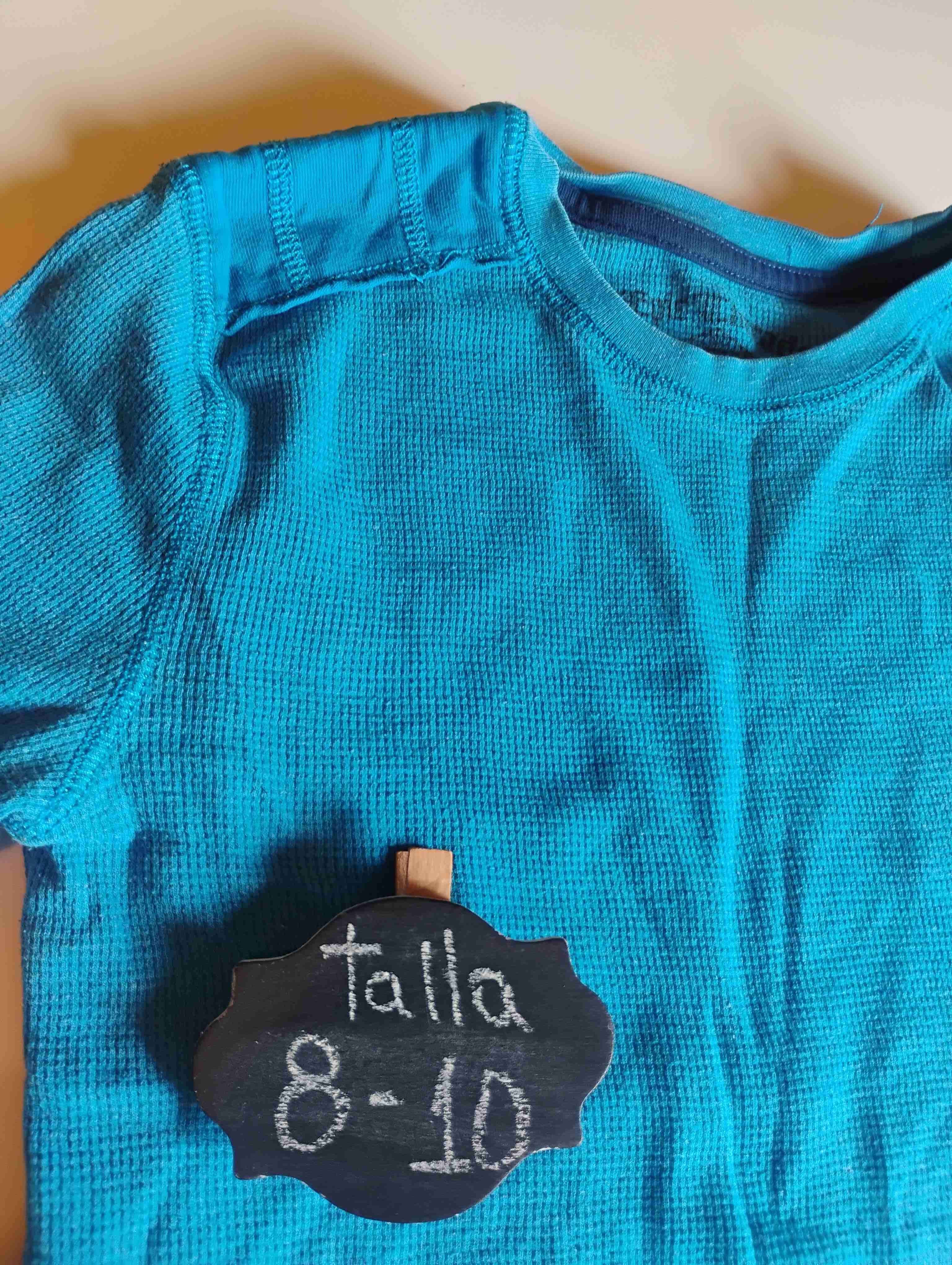 Polera azul manga larga 8-10 años - miniatura 2