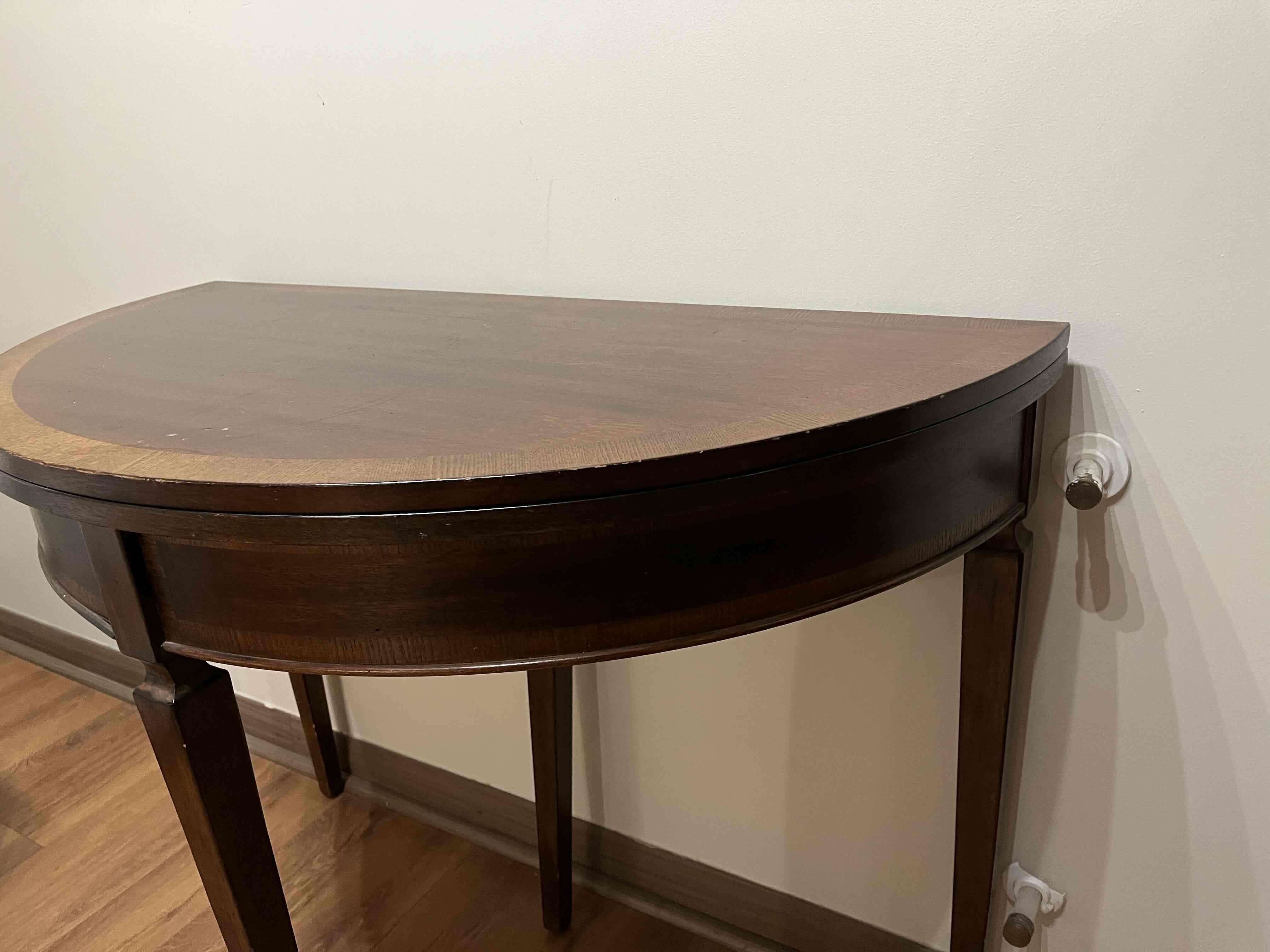 Mesa consola semicircular de madera - miniatura 3