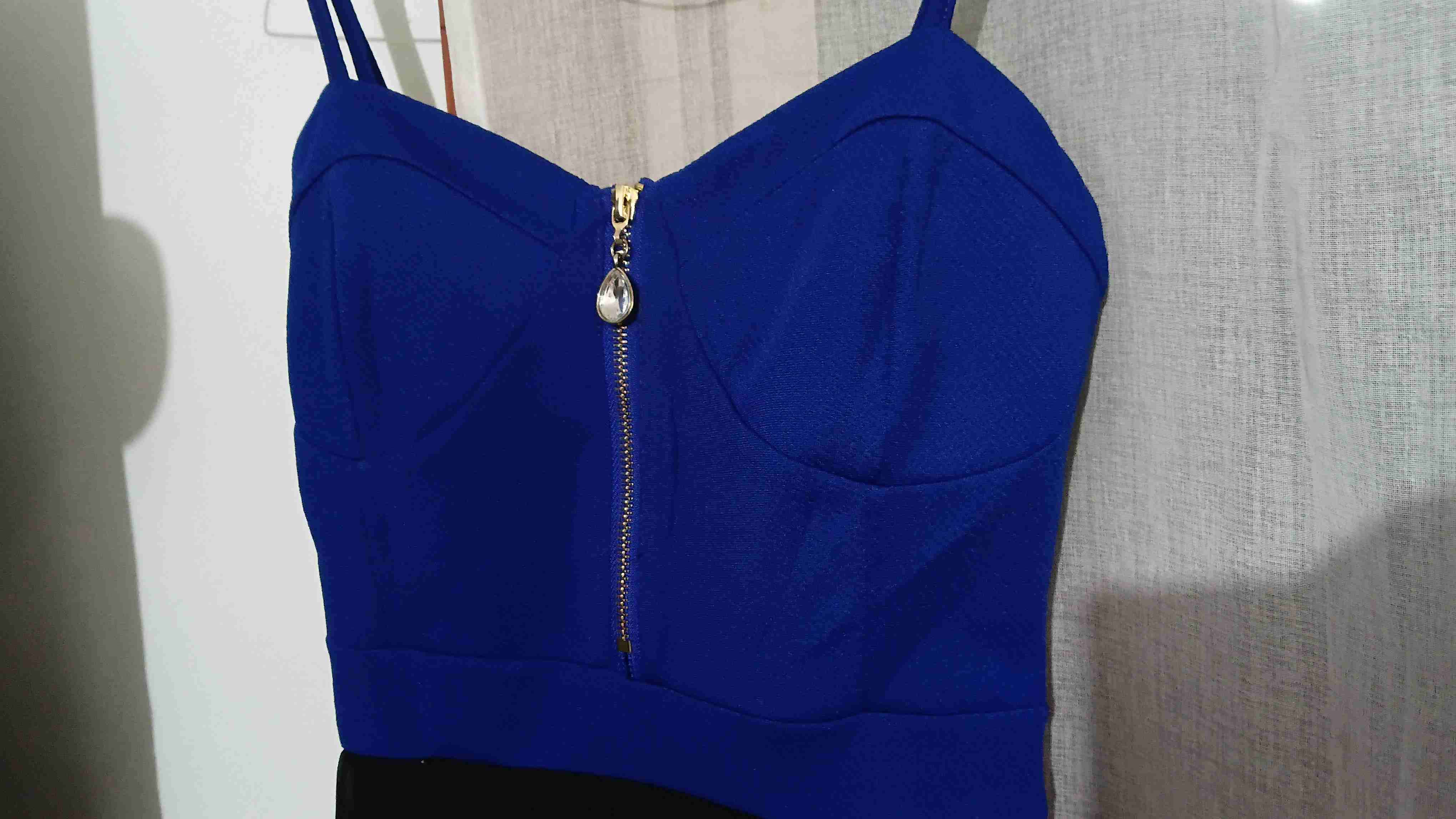 Vestido azul y negro con cierre - miniatura 2