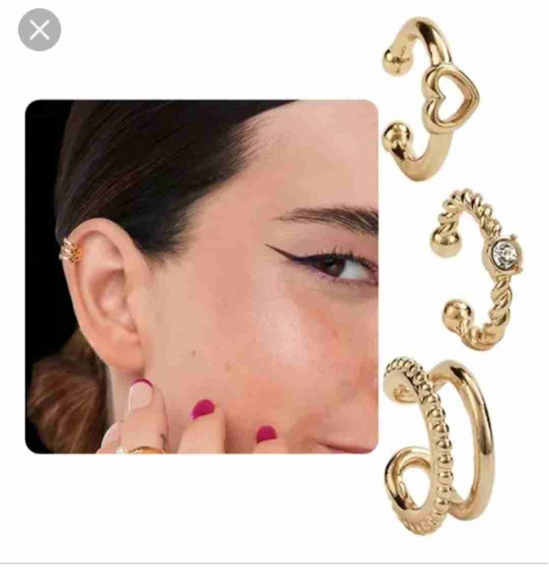 Set de aros dorados Earcuff sin perforación