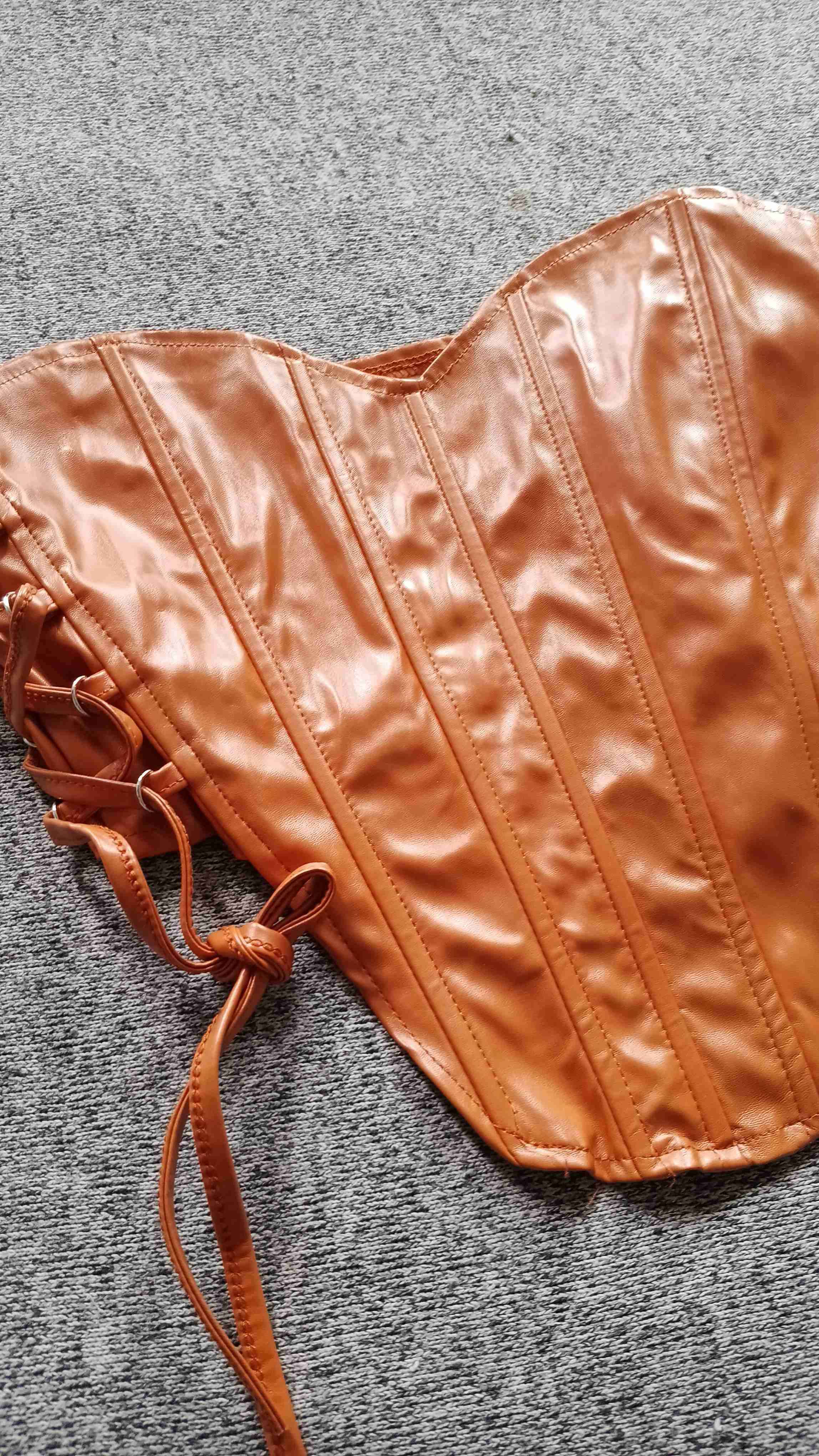 Corset marrón de cuero sintético - miniatura 2