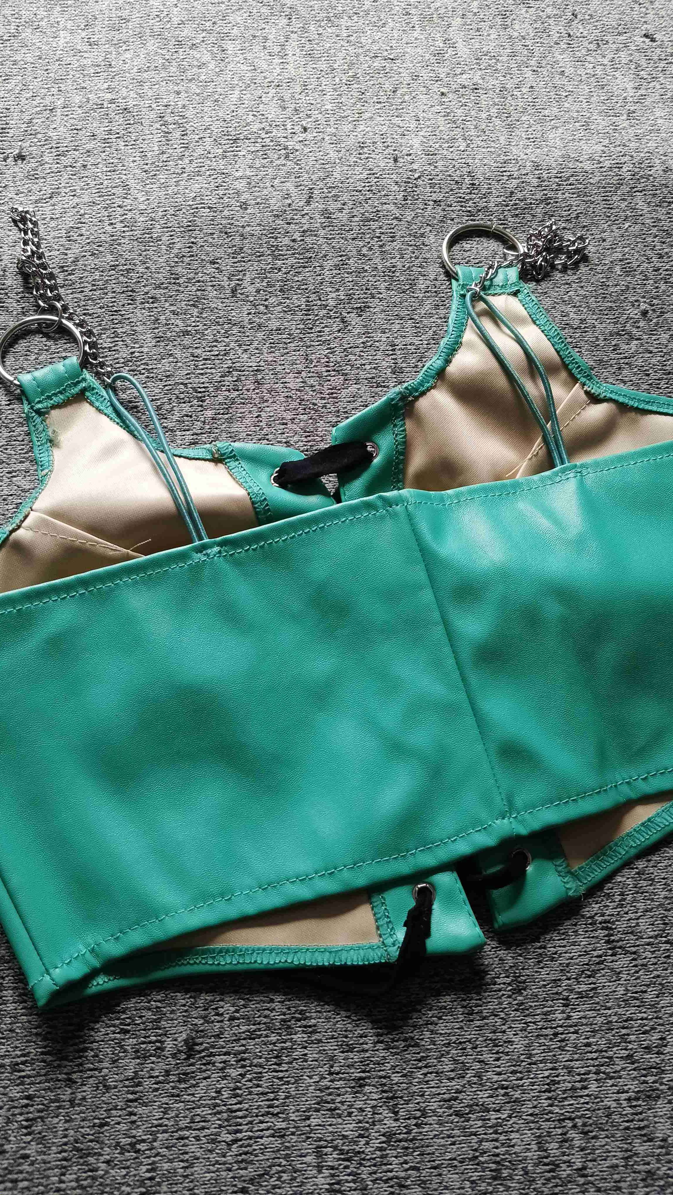 Top corsé color turquesa - miniatura 3