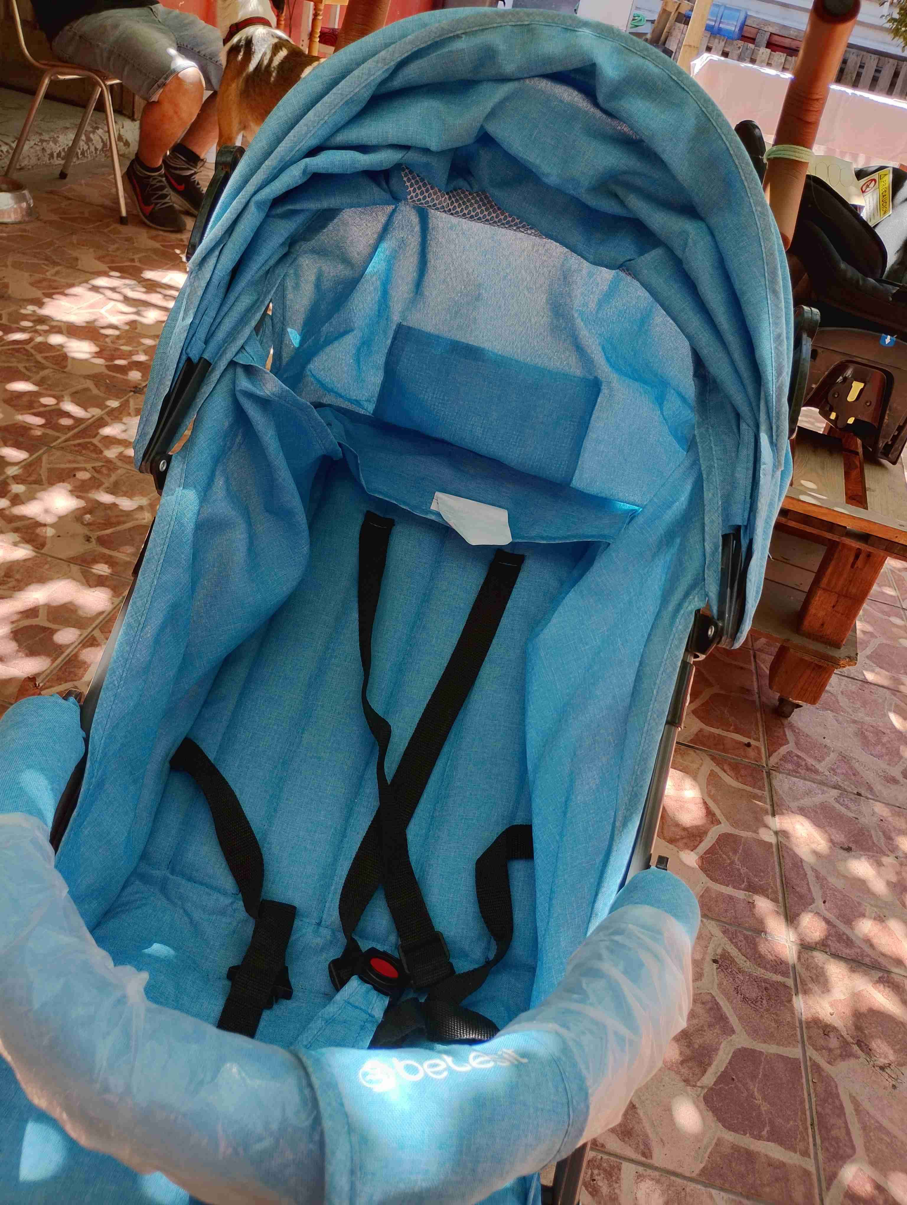 Coche de paseo azul para bebé - miniatura 2