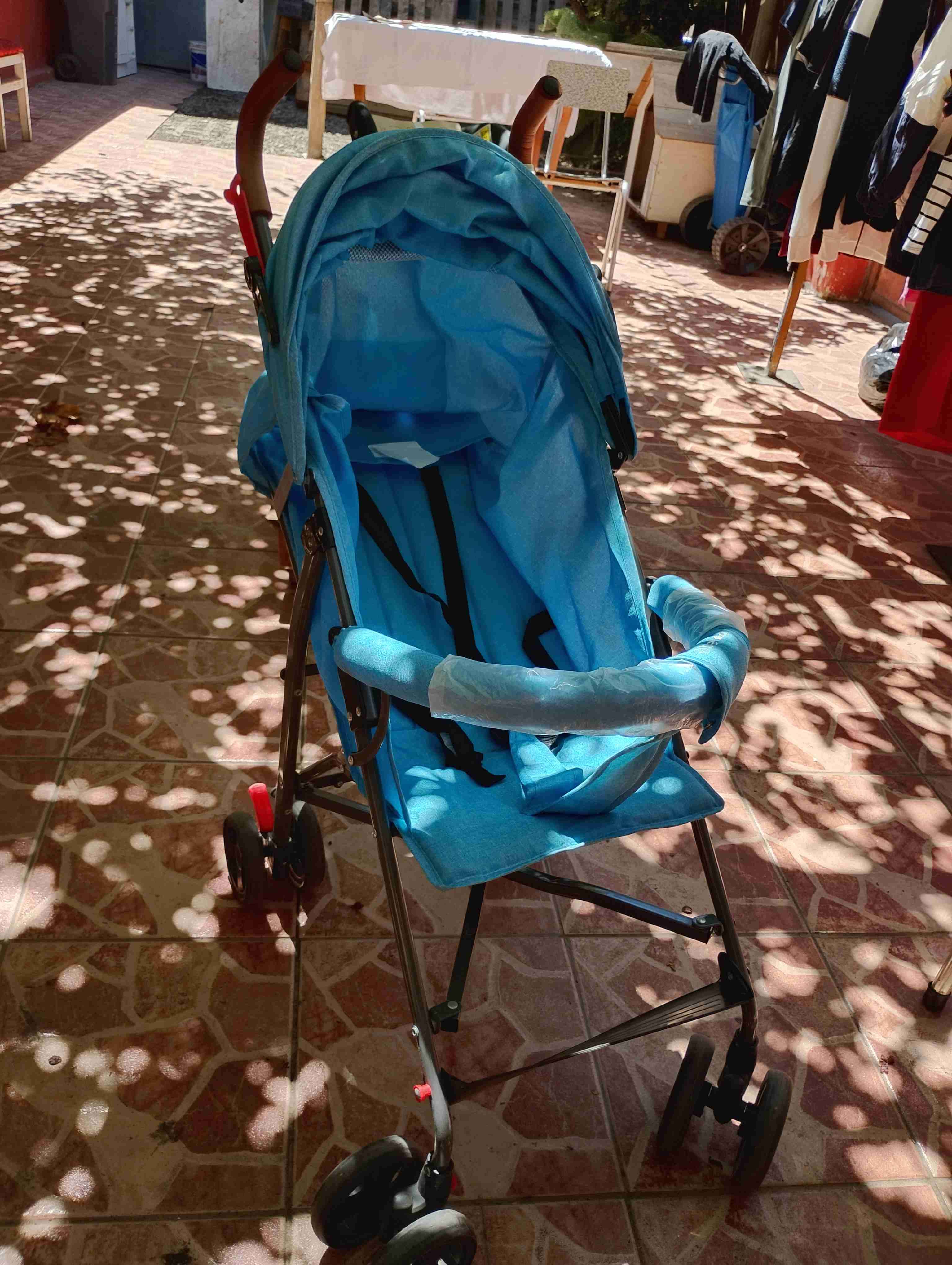 Coche de paseo azul para bebé - miniatura 5