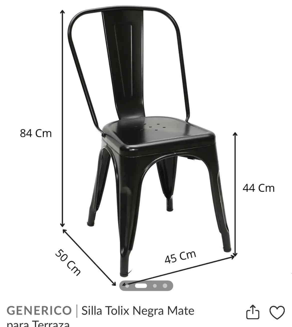 Silla Tolix negra mate