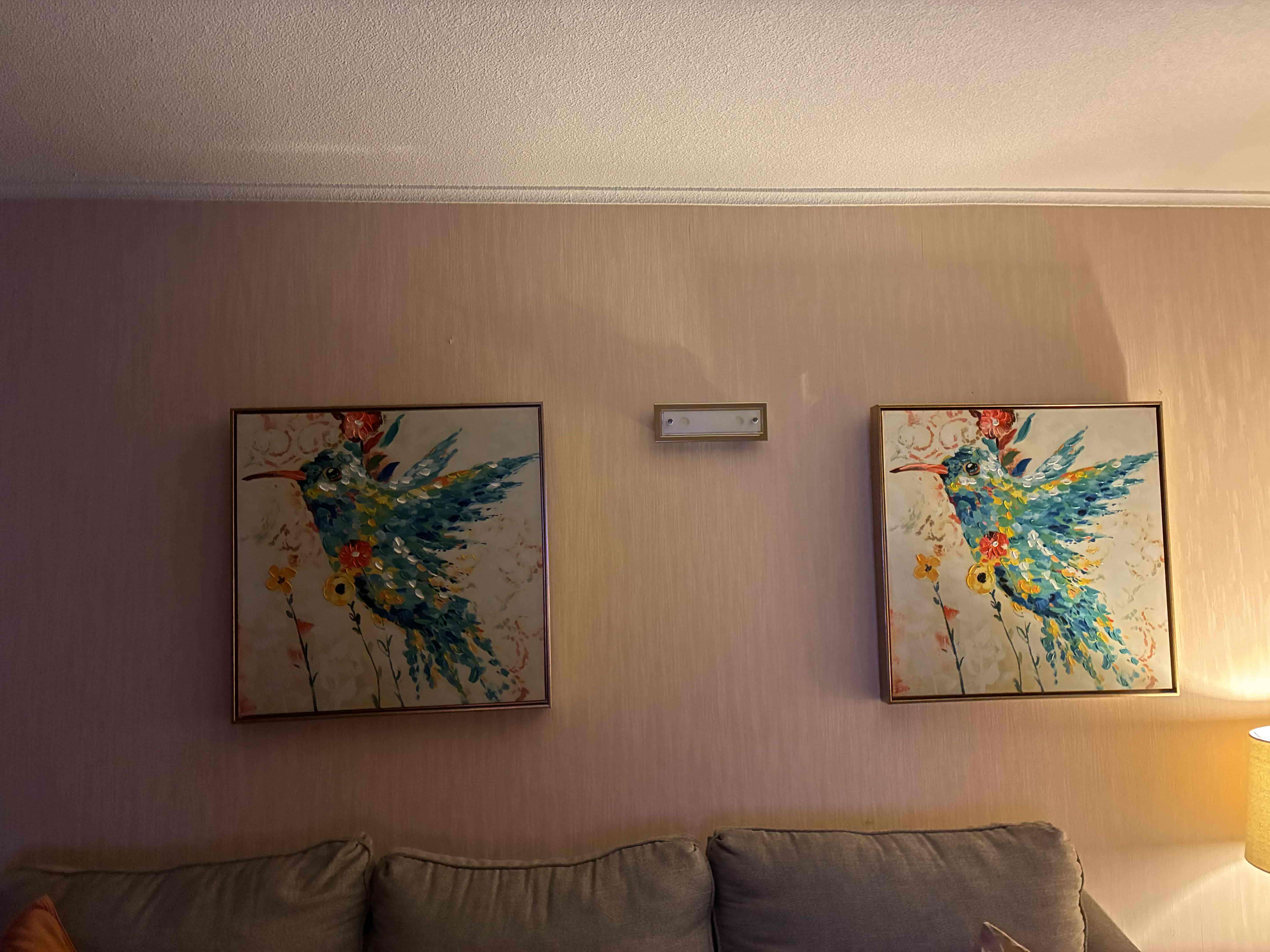 Dos Cuadros colibrí colorido en óleo - miniatura 2
