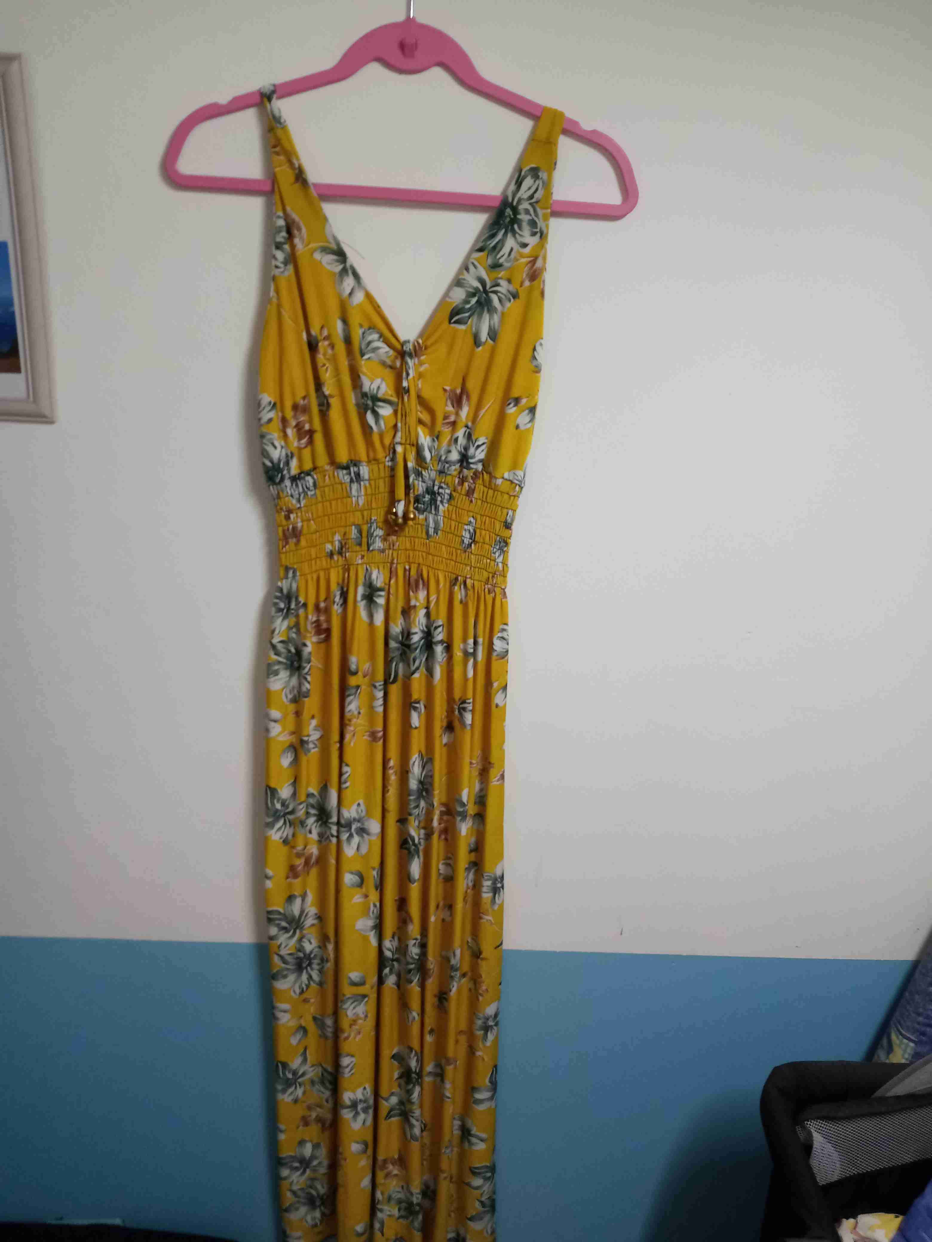 Maxivestido amarillo con flores