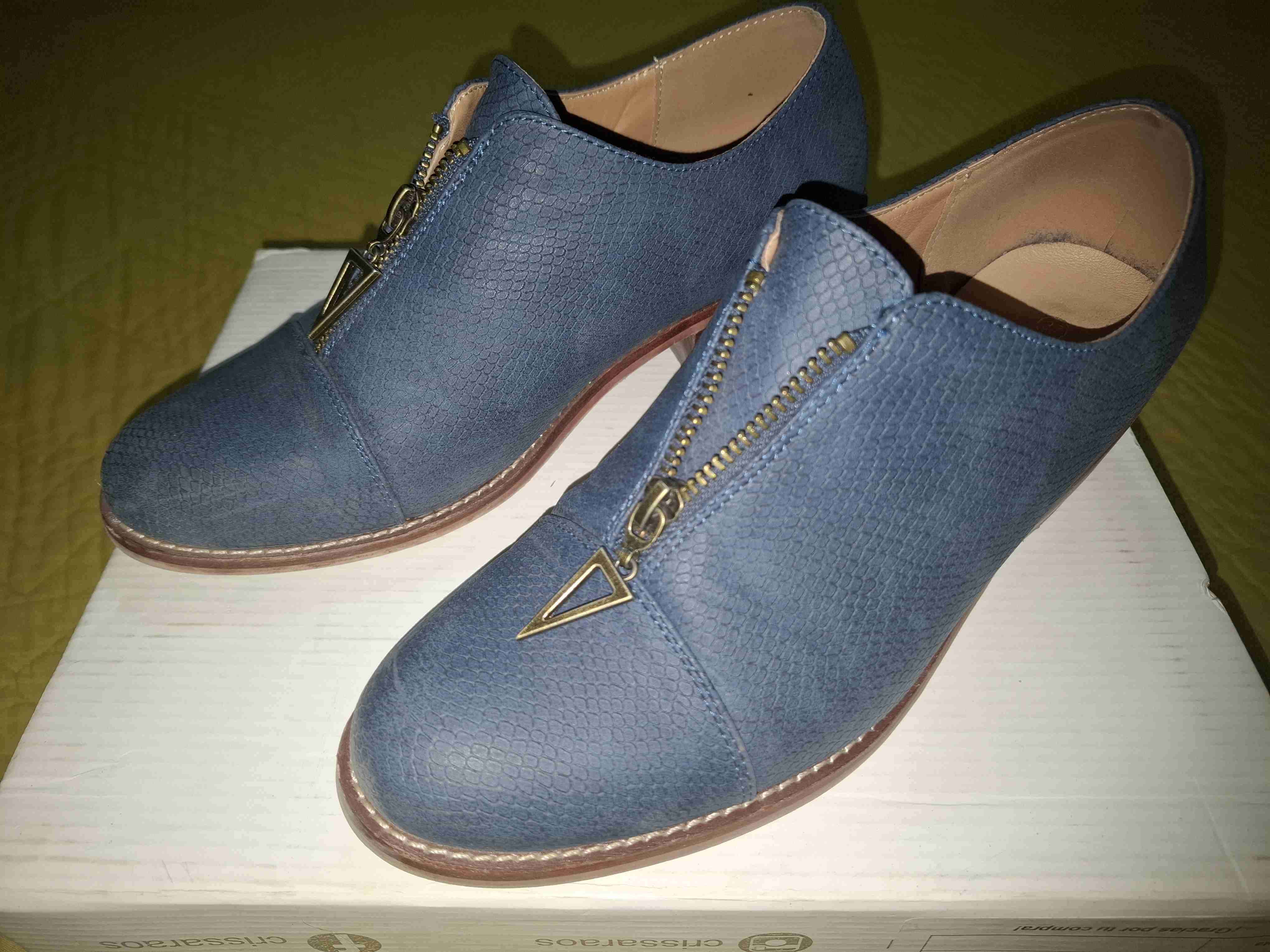 Zapatos Mujer azul con cierre - miniatura 3