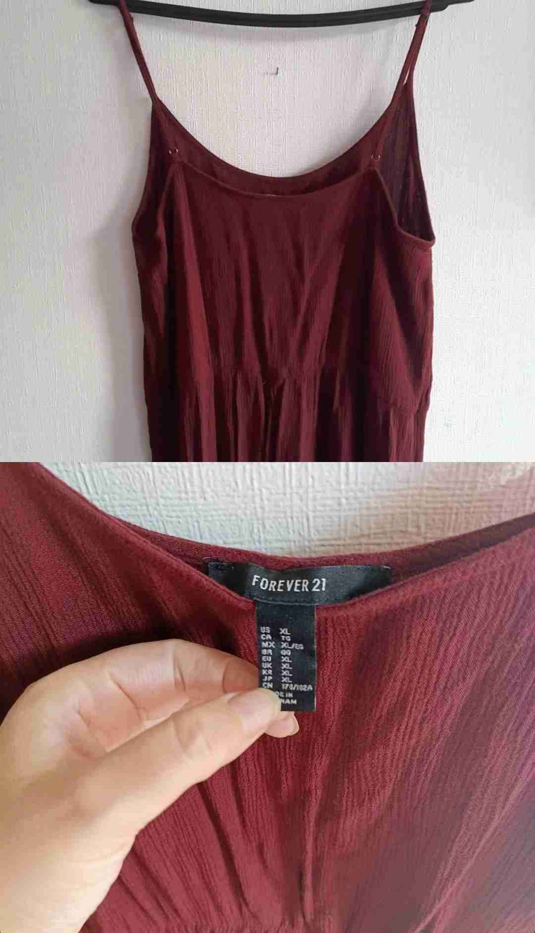 Vestido burdeo Forever 21 XL - miniatura 2