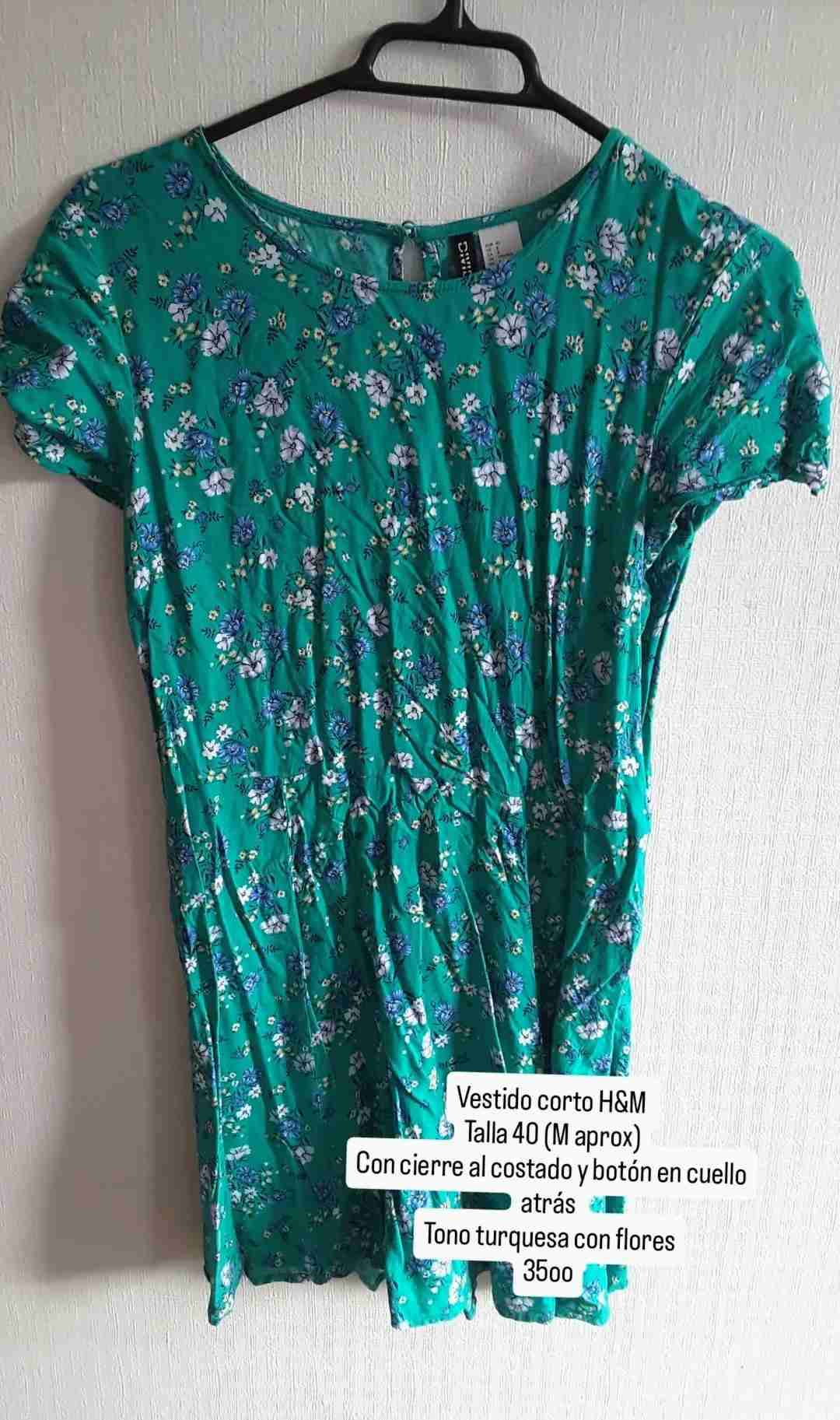 Vestido corto turquesa H&M