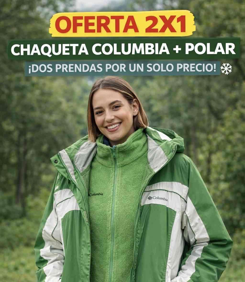 Chaqueta Columbia verde 2x1