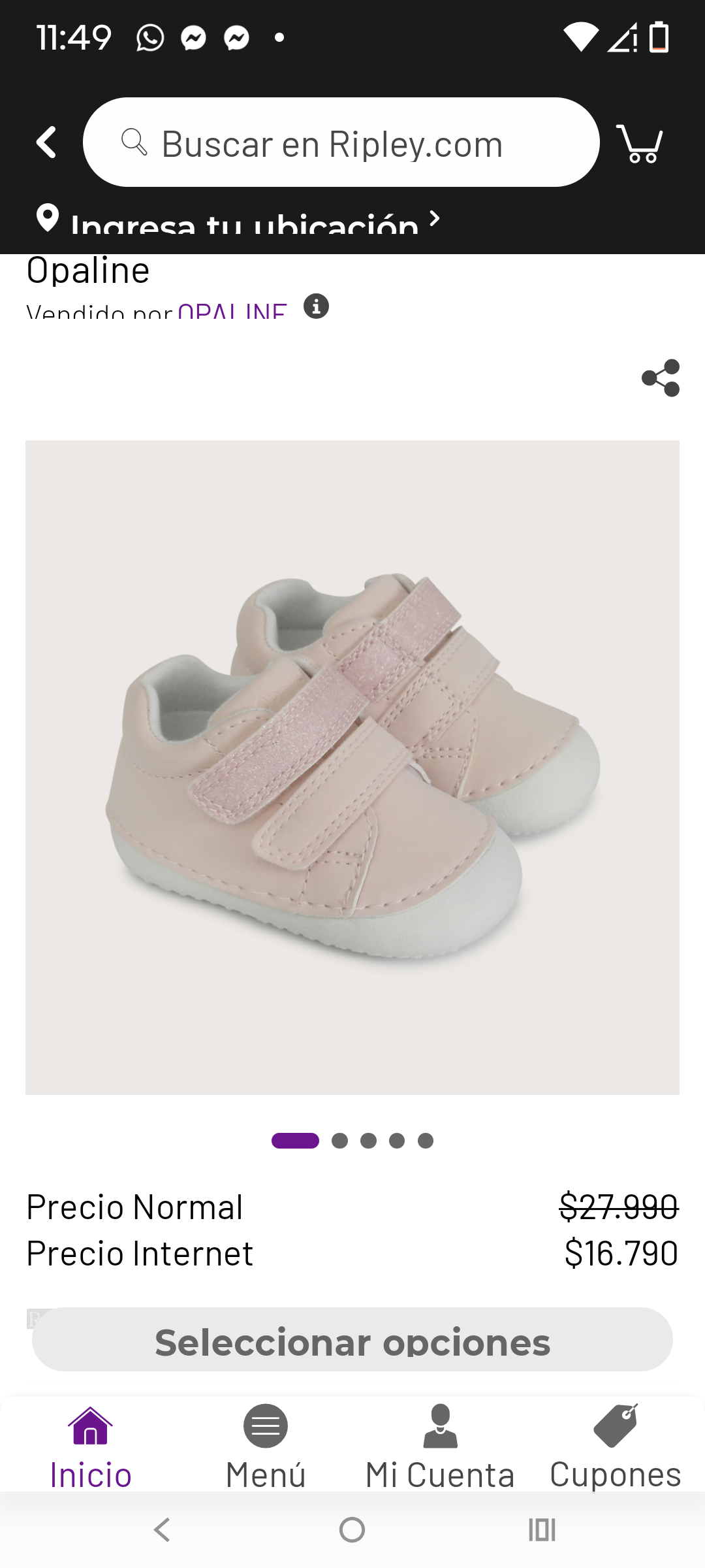 Zapatos de bebé rosados Opaline - miniatura 4