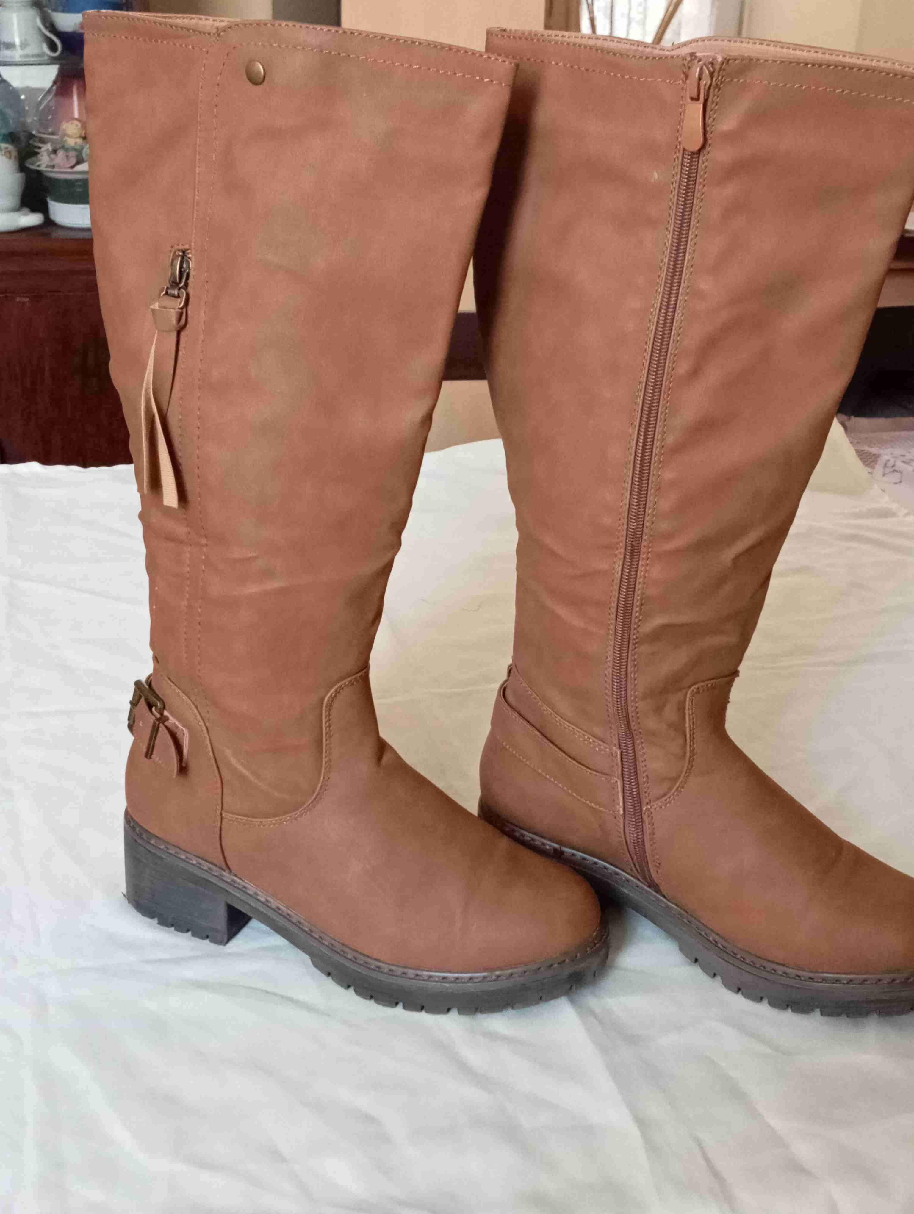 Botas largas cuero marrón - miniatura 2