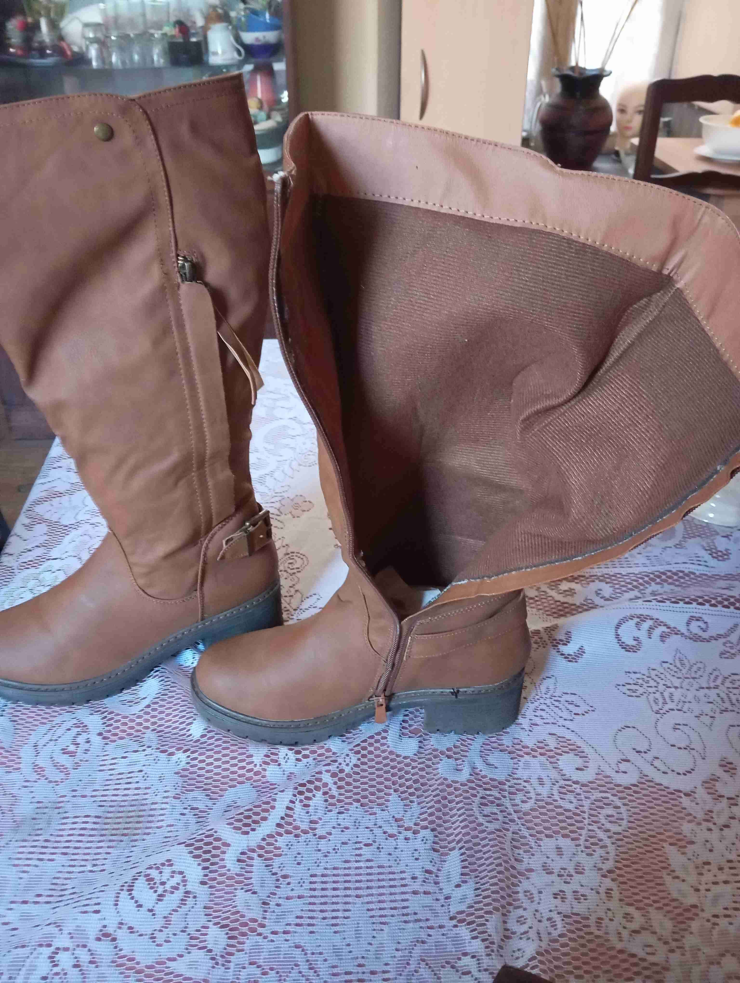 Botas largas cuero marrón - miniatura 3