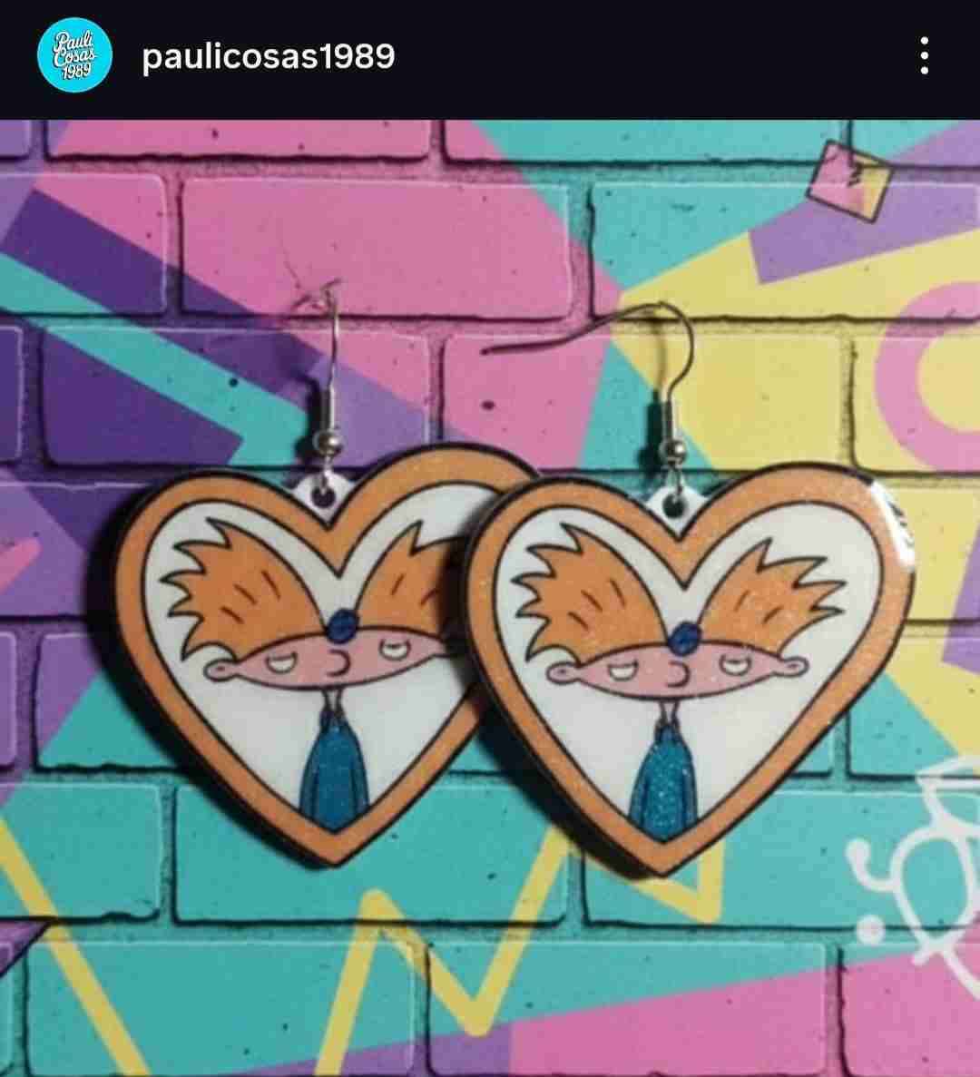 Aros colgantes diseño Hey Arnold! Hechos a mano