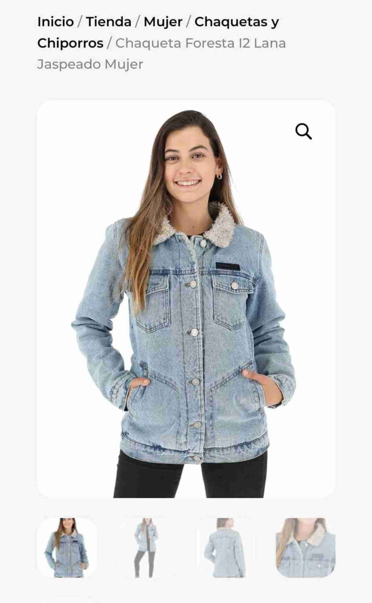 Chaqueta mezclilla con lana mujer