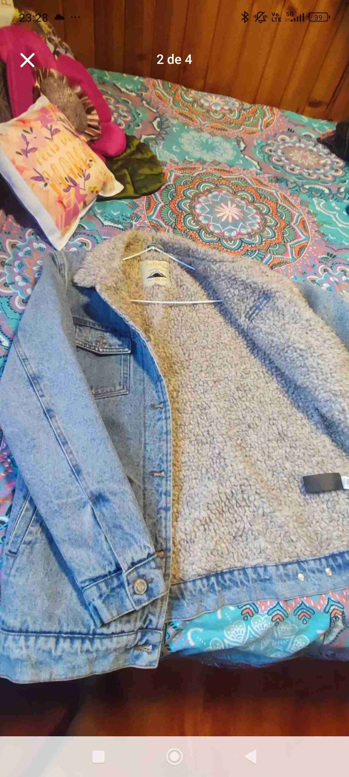 Chaqueta mezclilla con lana mujer - miniatura 3