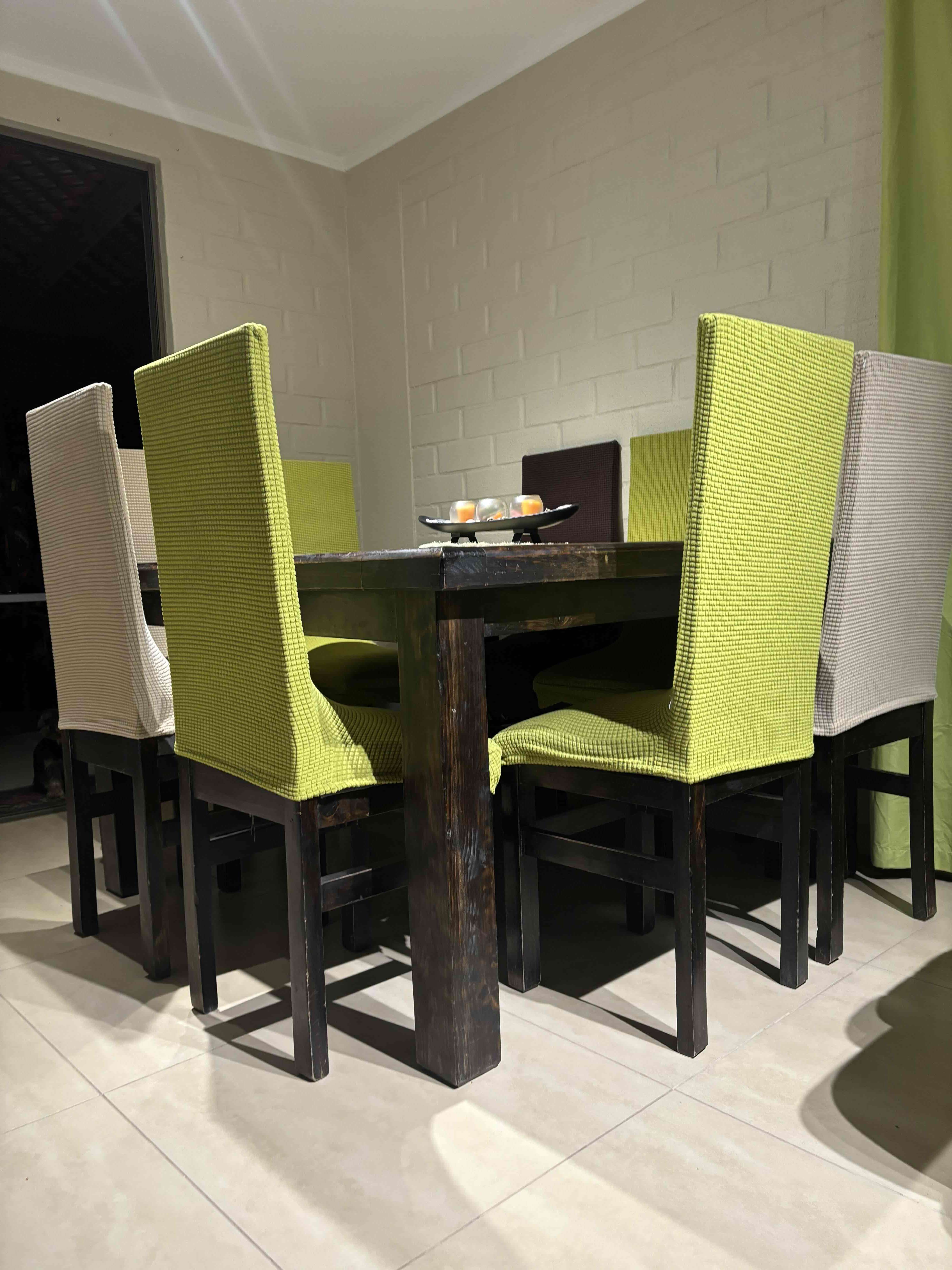 Juego de comedor de madera 8 sillas y rack TV 55” - miniatura 3