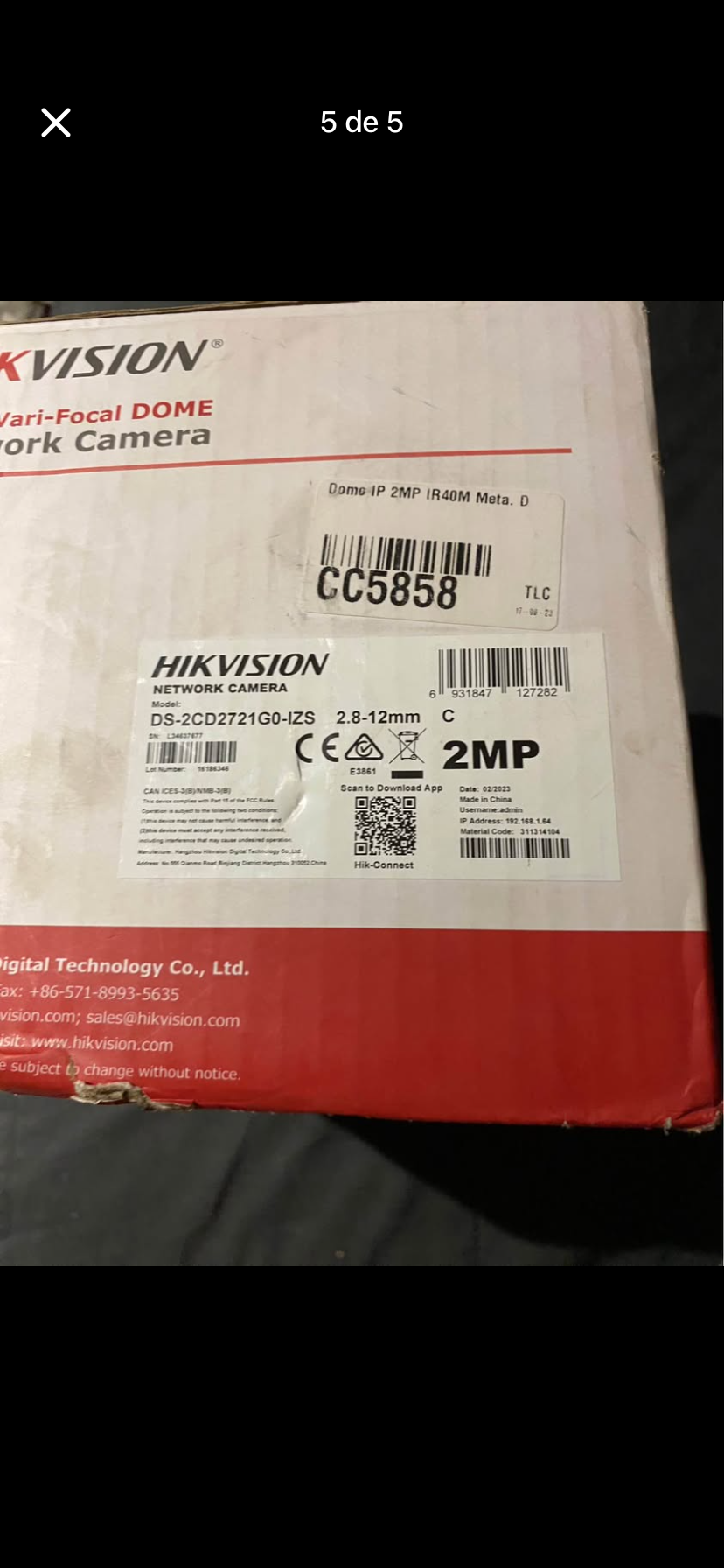 Cámara de red Hikvision H.265+ - miniatura 5