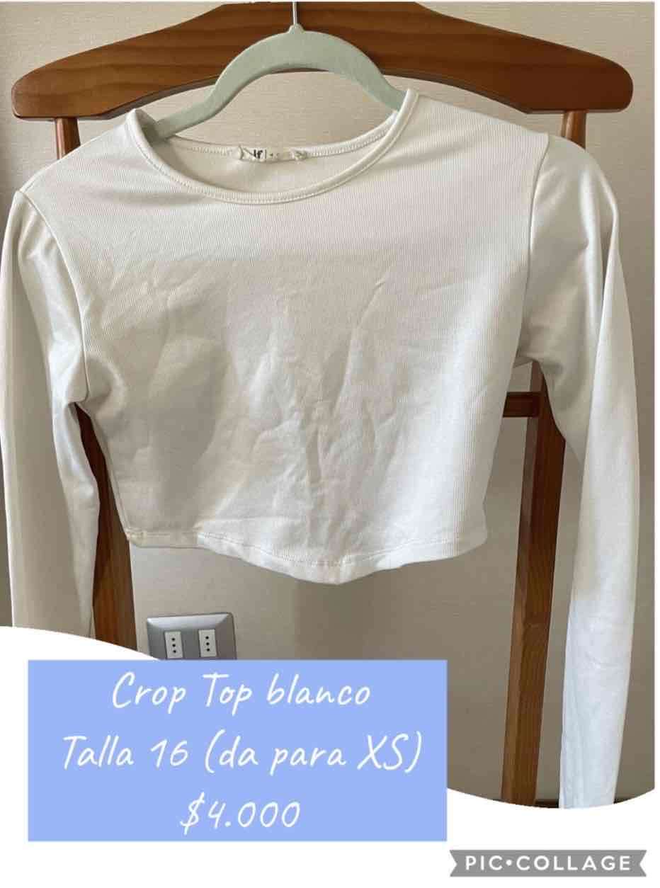 Crop top blanco manga larga