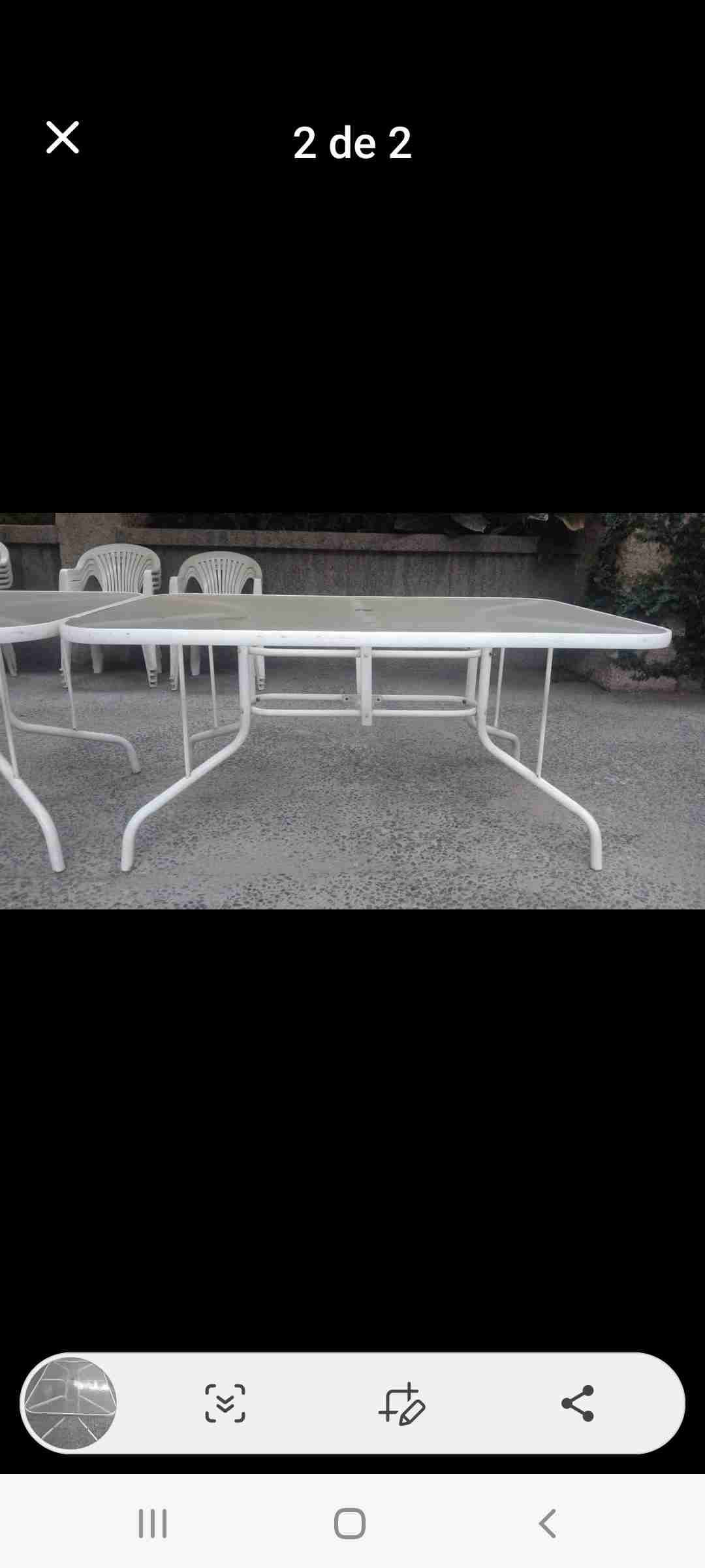 Mesa de terraza rectangular de vidrio - miniatura 2