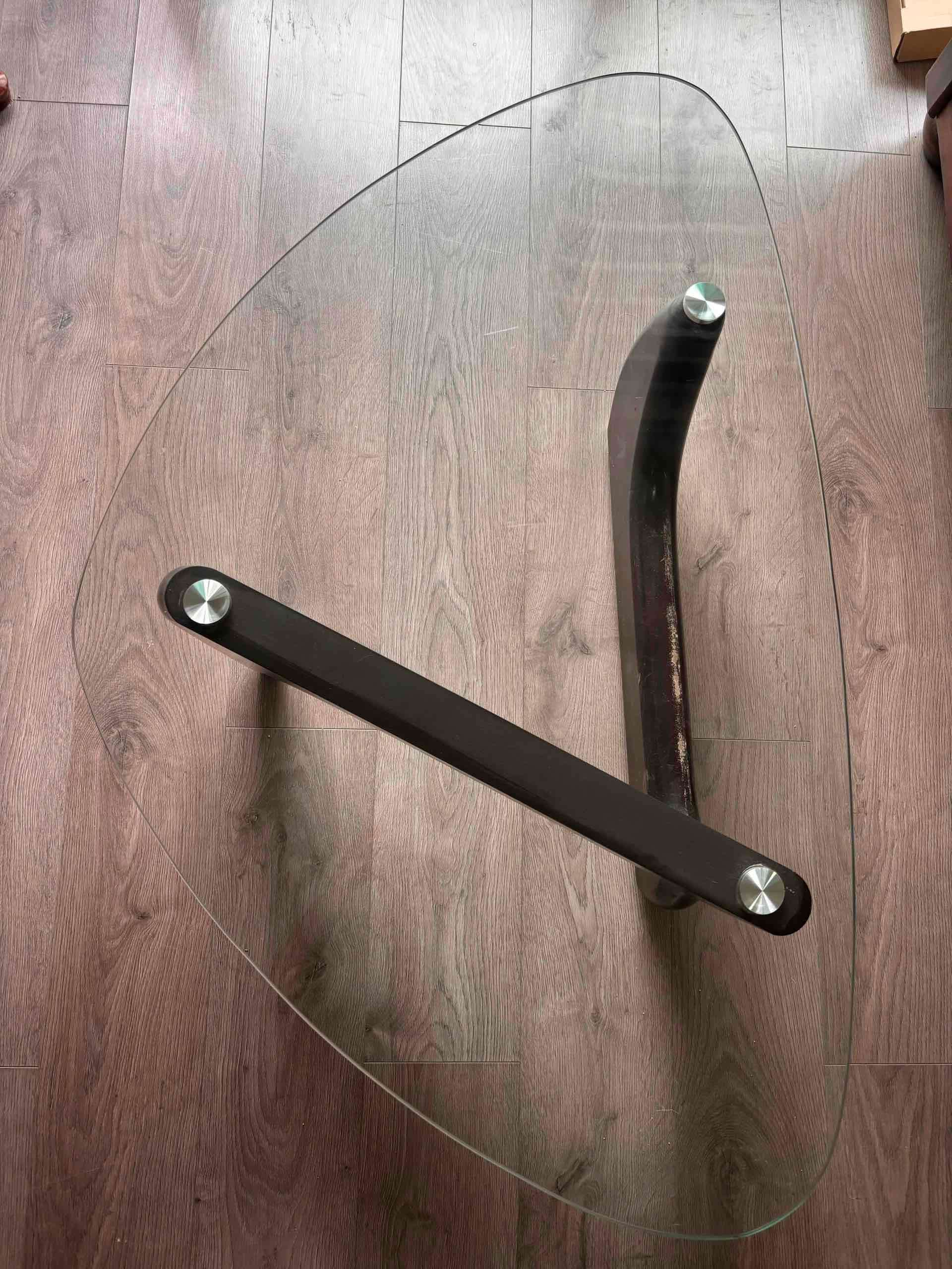 Mesa de centro de vidrio y madera - miniatura 2