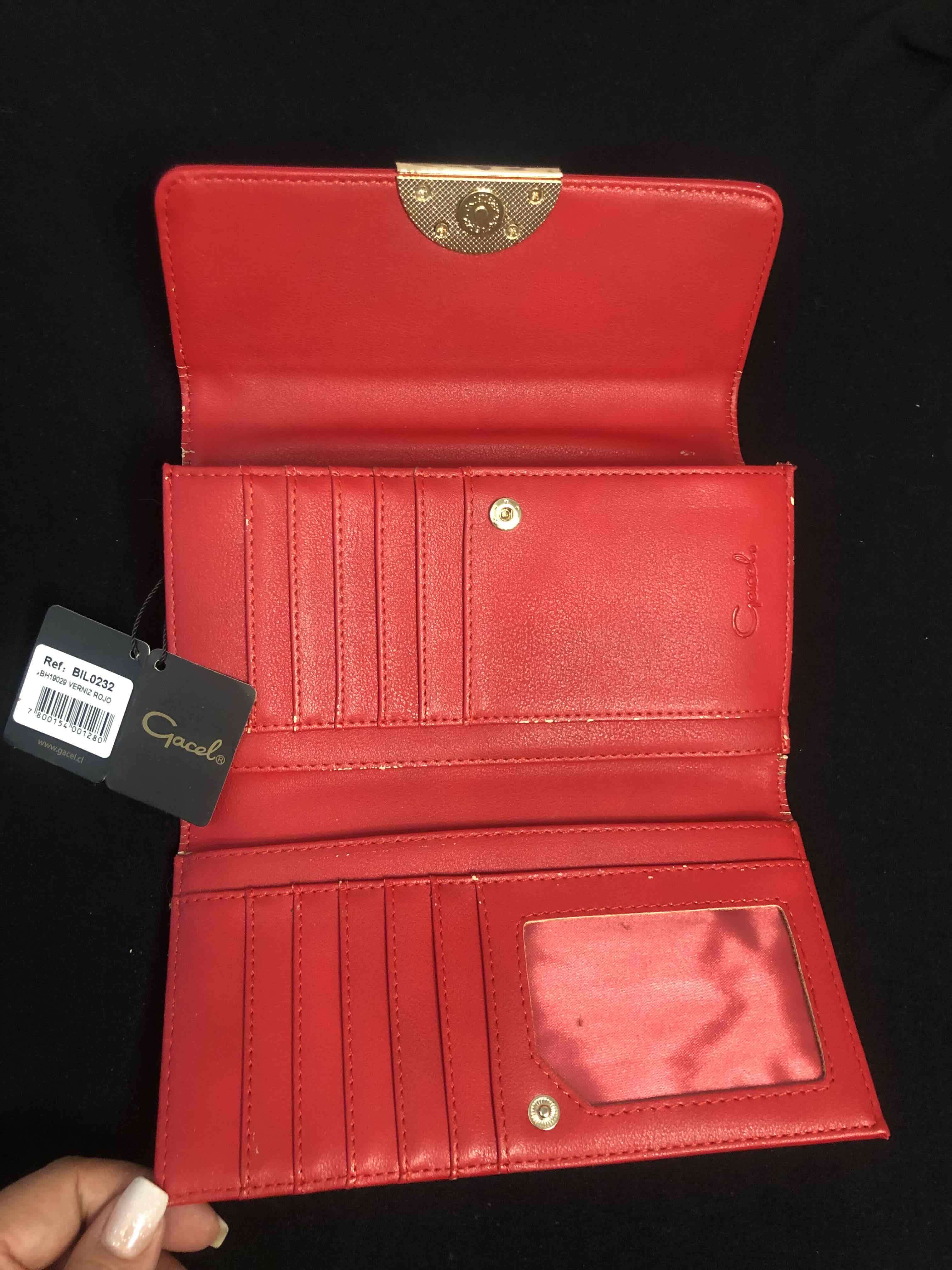 Billetera Gacel, roja, charol - miniatura 2
