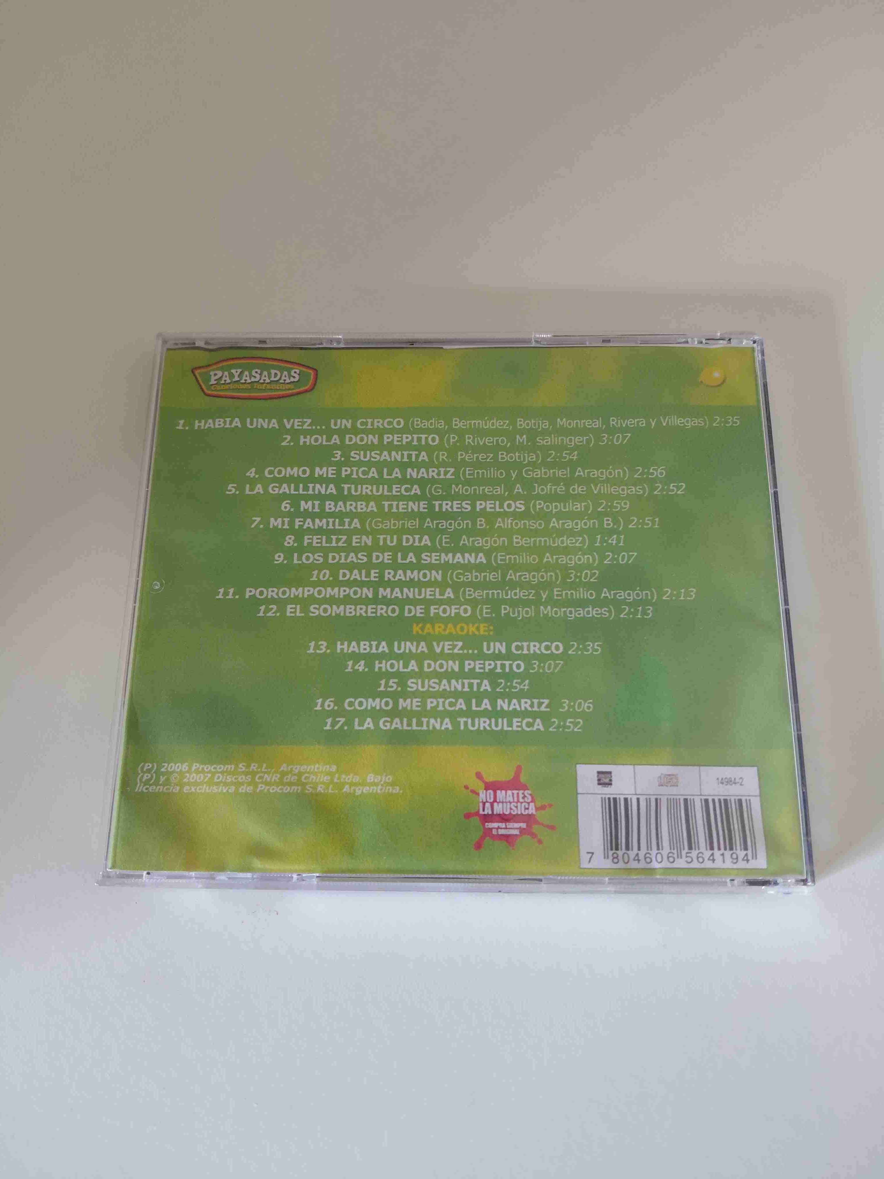 CD Payasadas Canciones Infantiles - miniatura 2