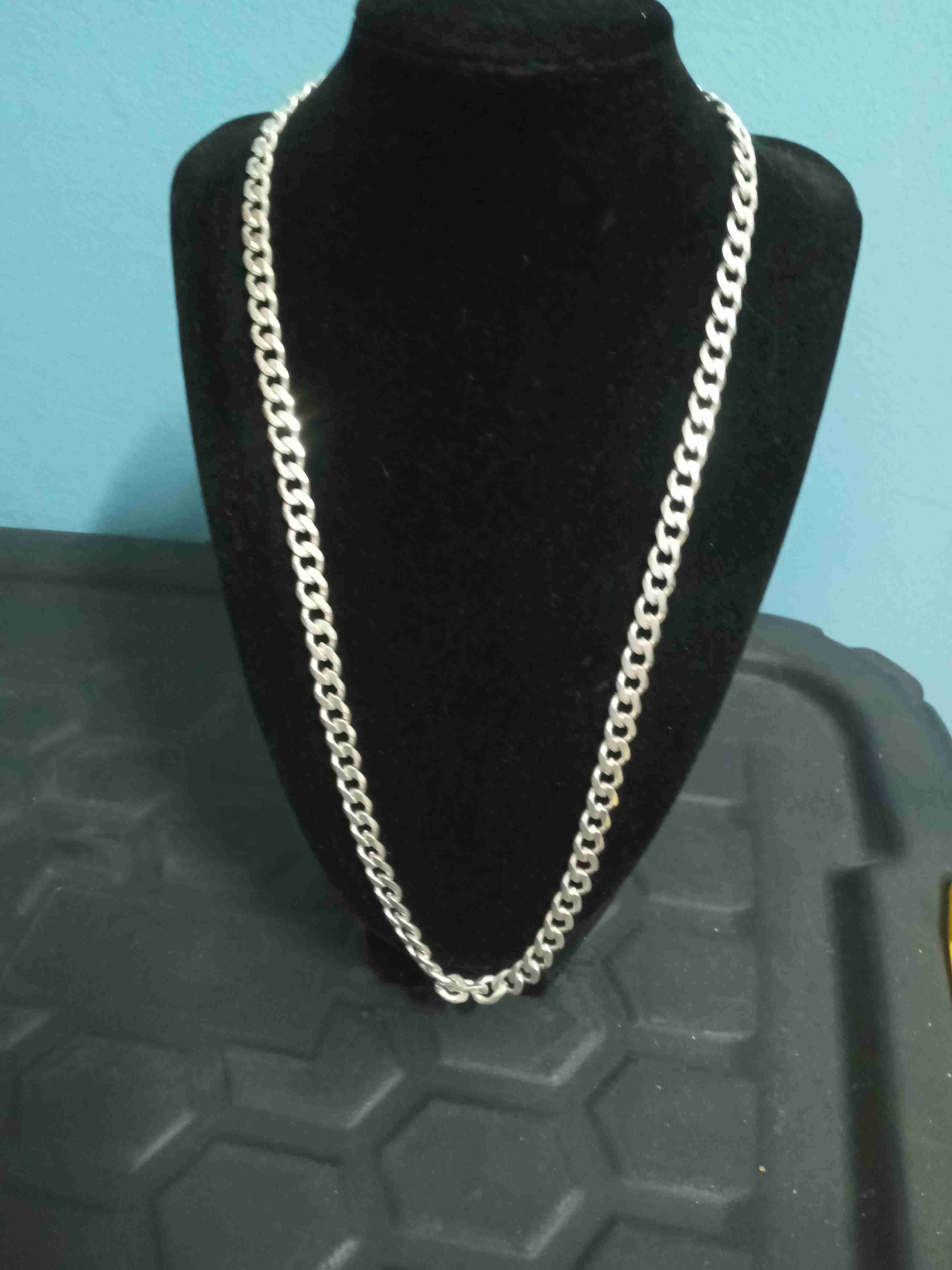 Cadena gruesa plateada plata 925