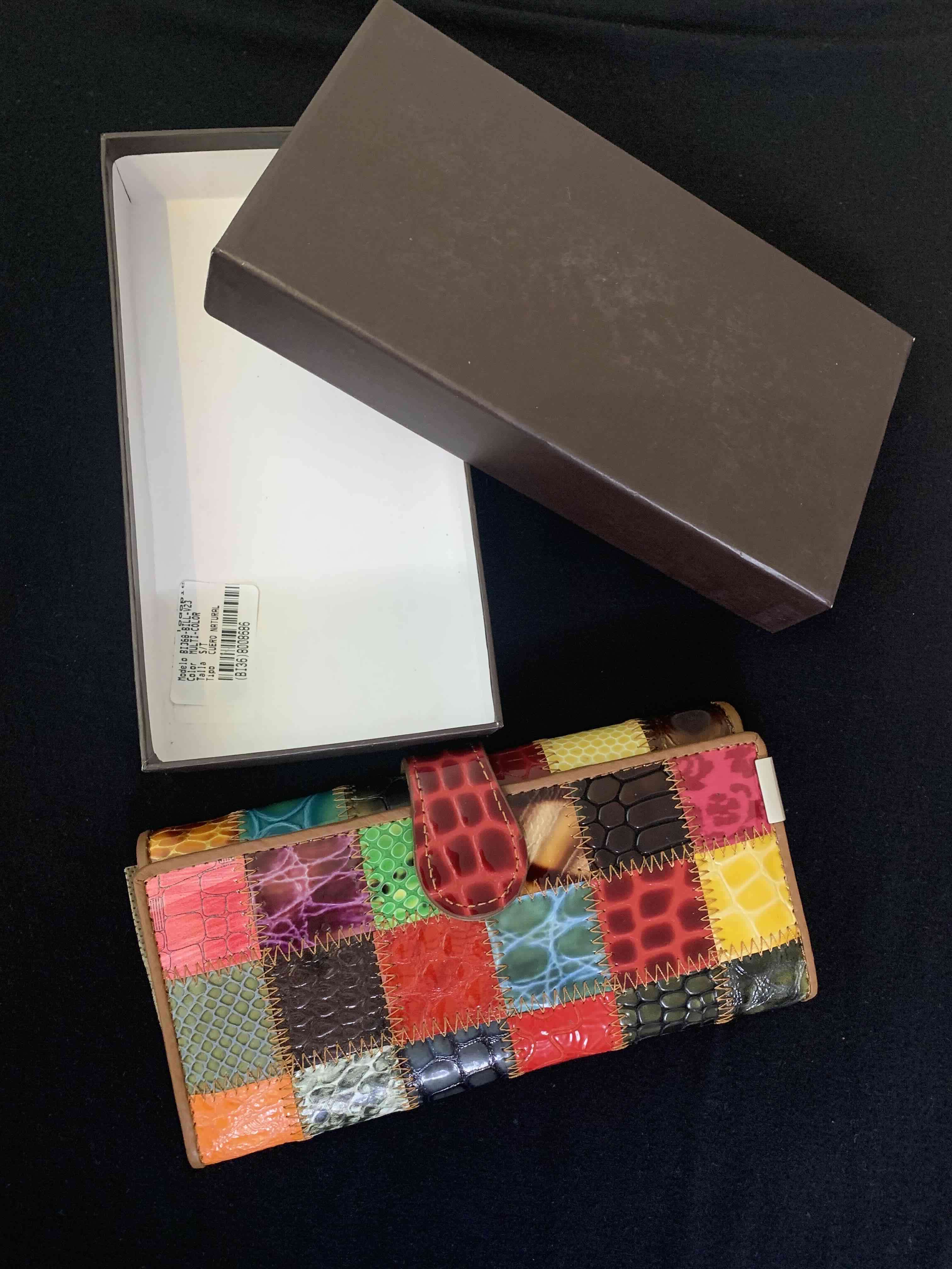 Billetera de cuero multicolor