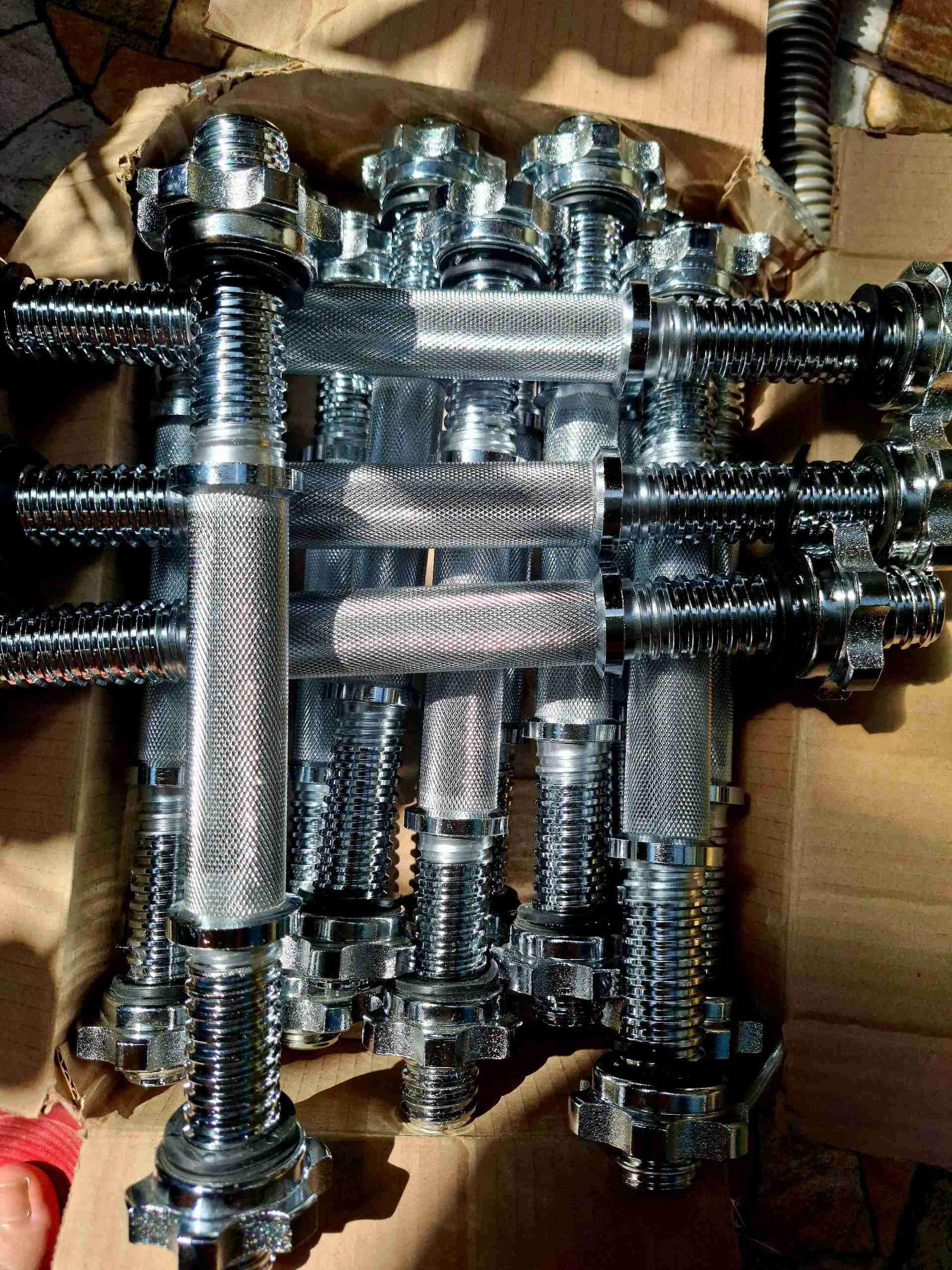 Barra para pesas cromada ajustable 2x15mil