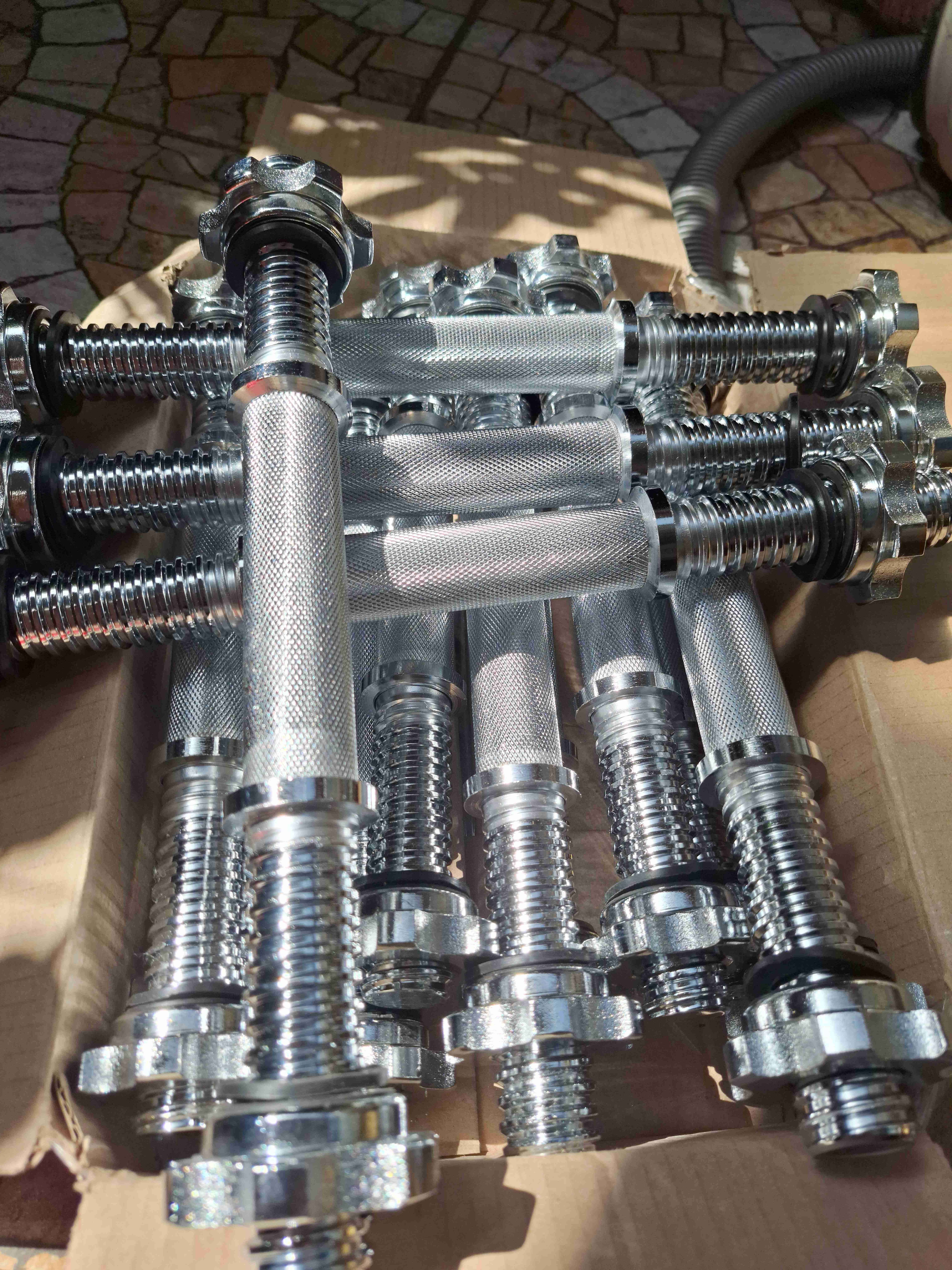 Barra para pesas cromada ajustable 2x15mil - miniatura 3