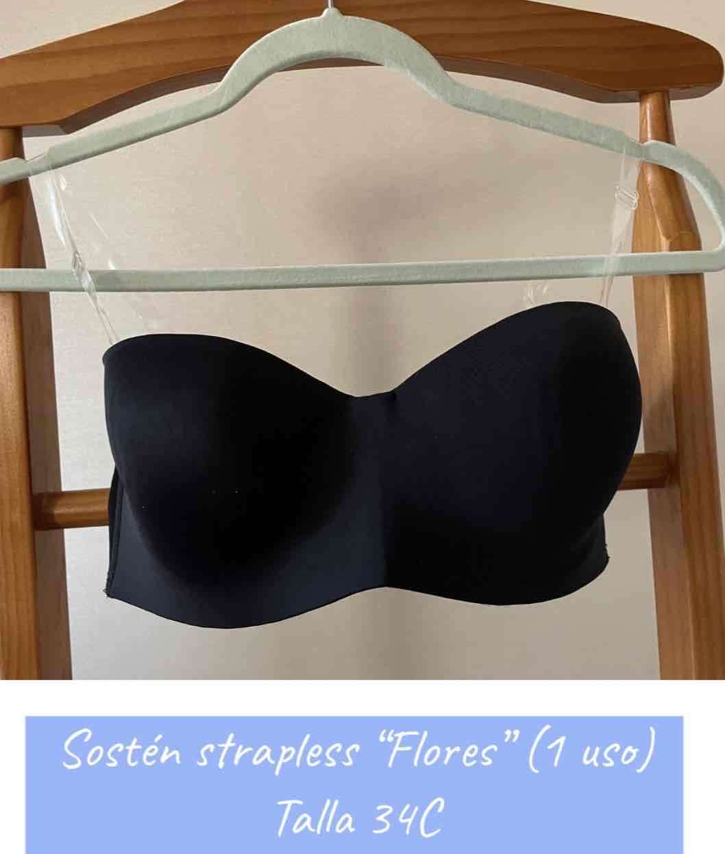 Sostén strapless negro talla 34C. 1 uso