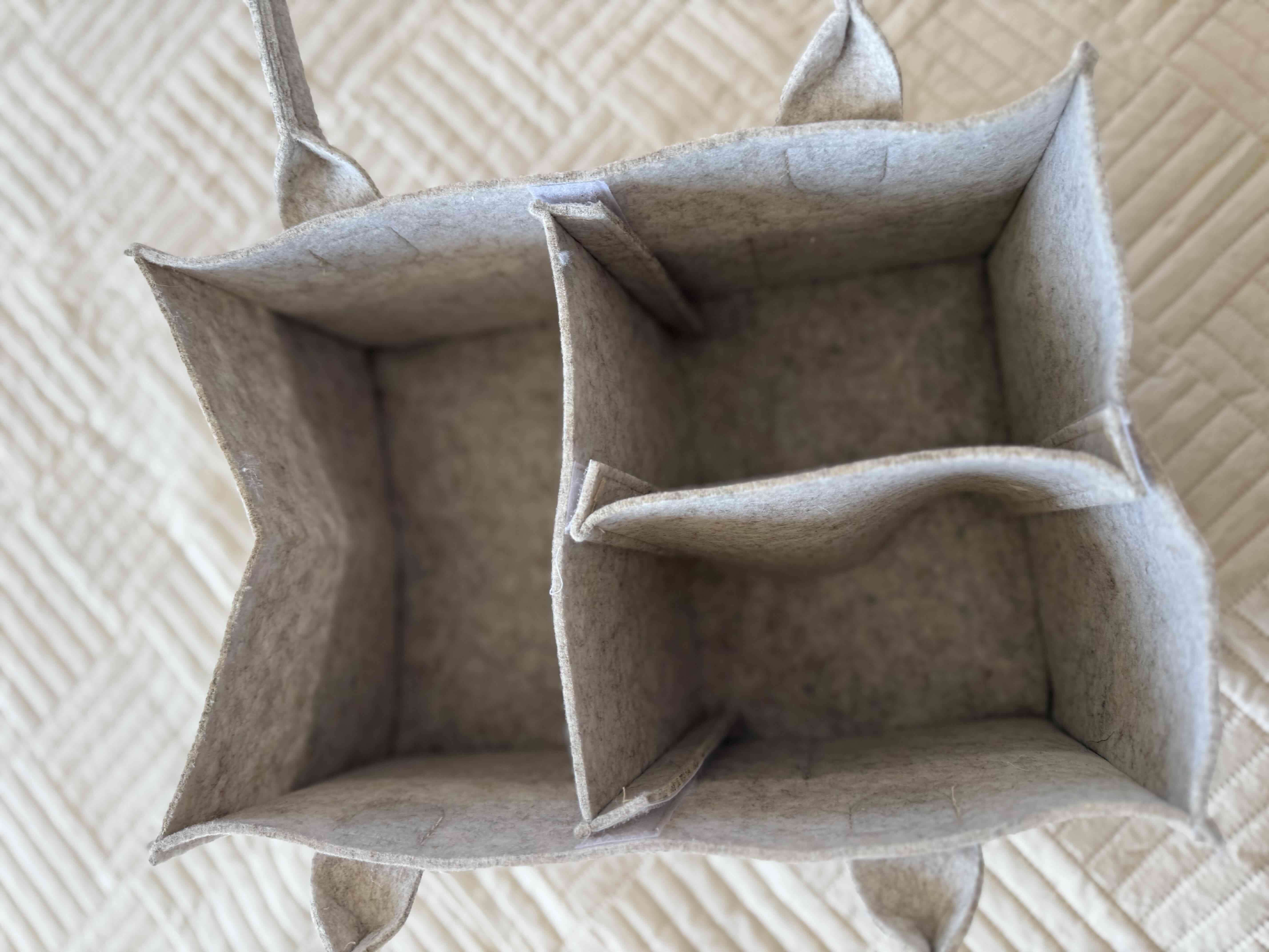 Caja organizadora de fieltro gris - miniatura 2