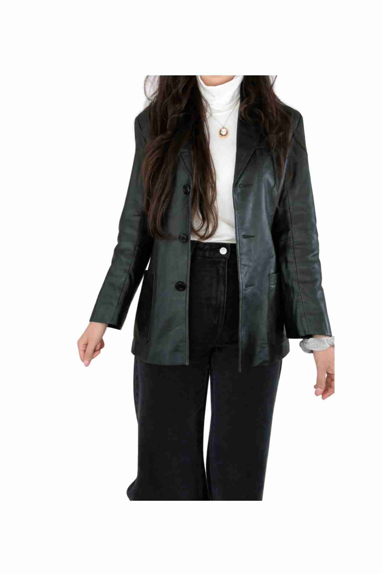 Chaqueta de cuero negra - miniatura 6