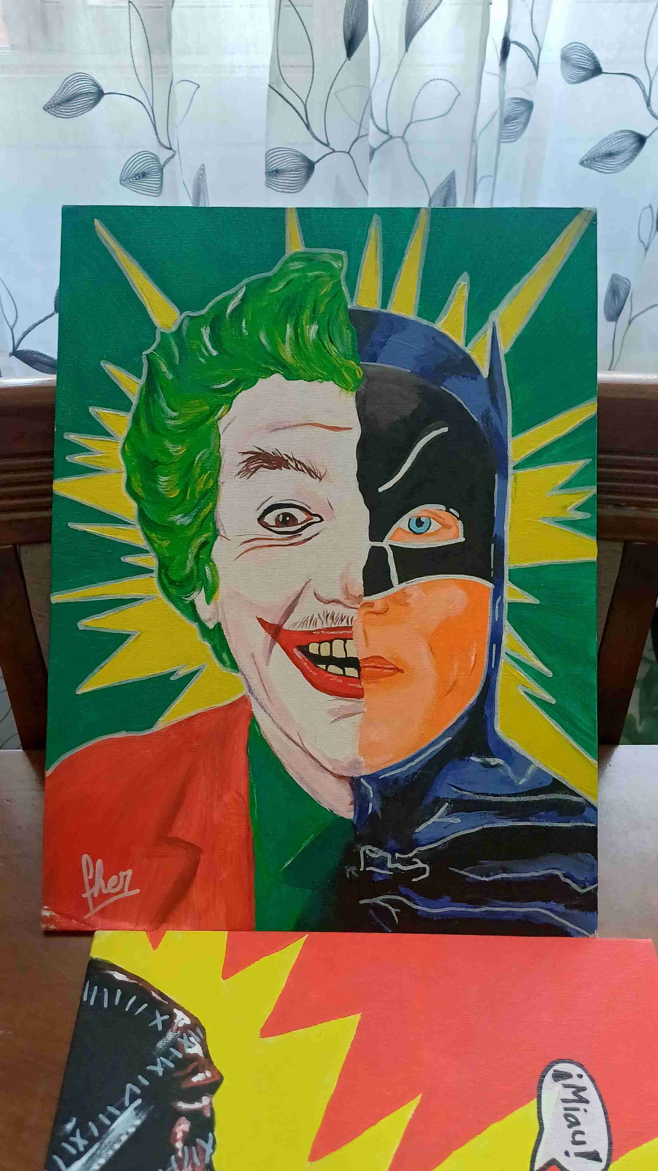 Pintura Joker y Batman