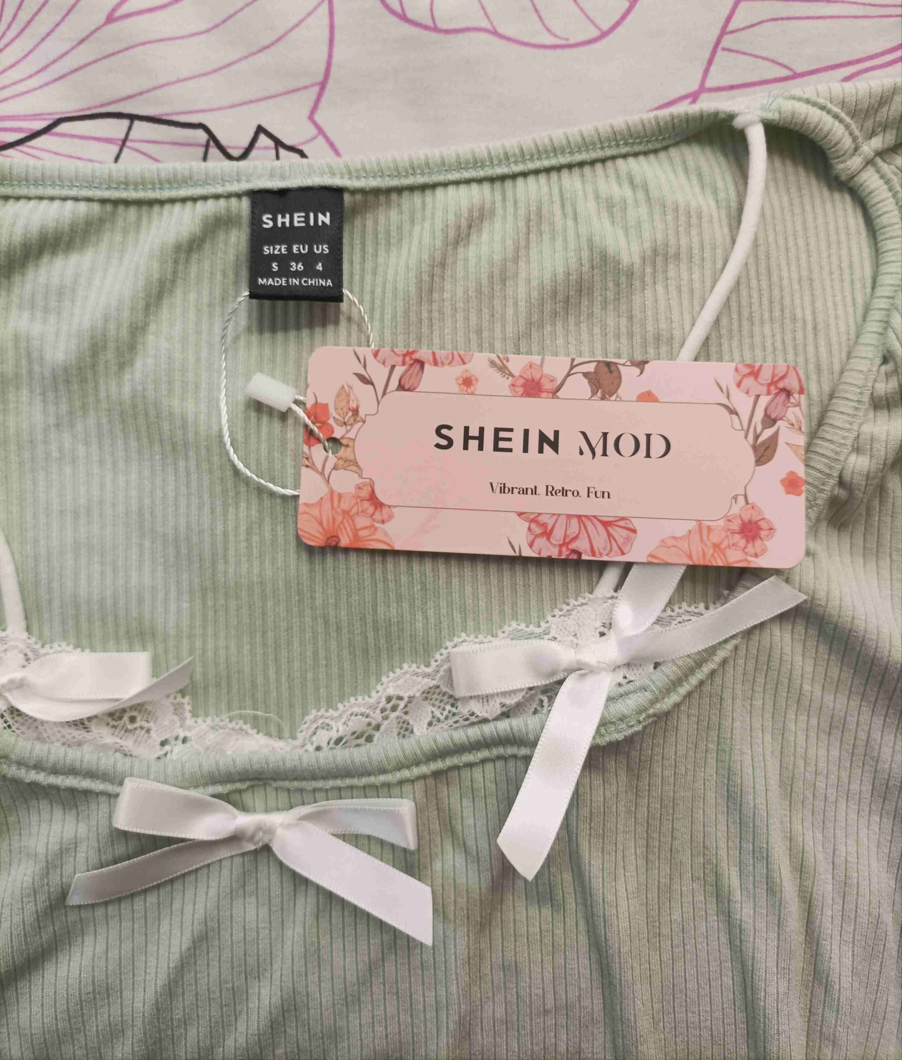 Polera verde con lazo Shein - miniatura 2