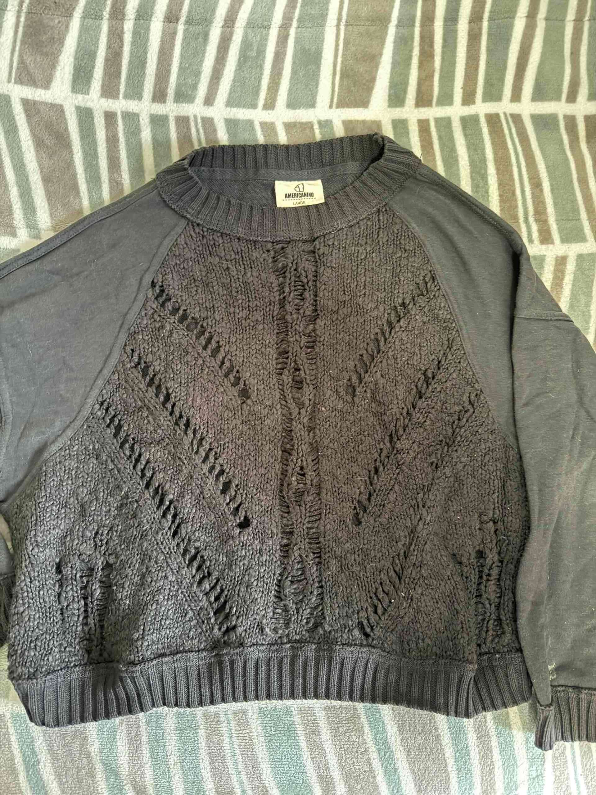 Poleron negro tejido Americanino - miniatura 2