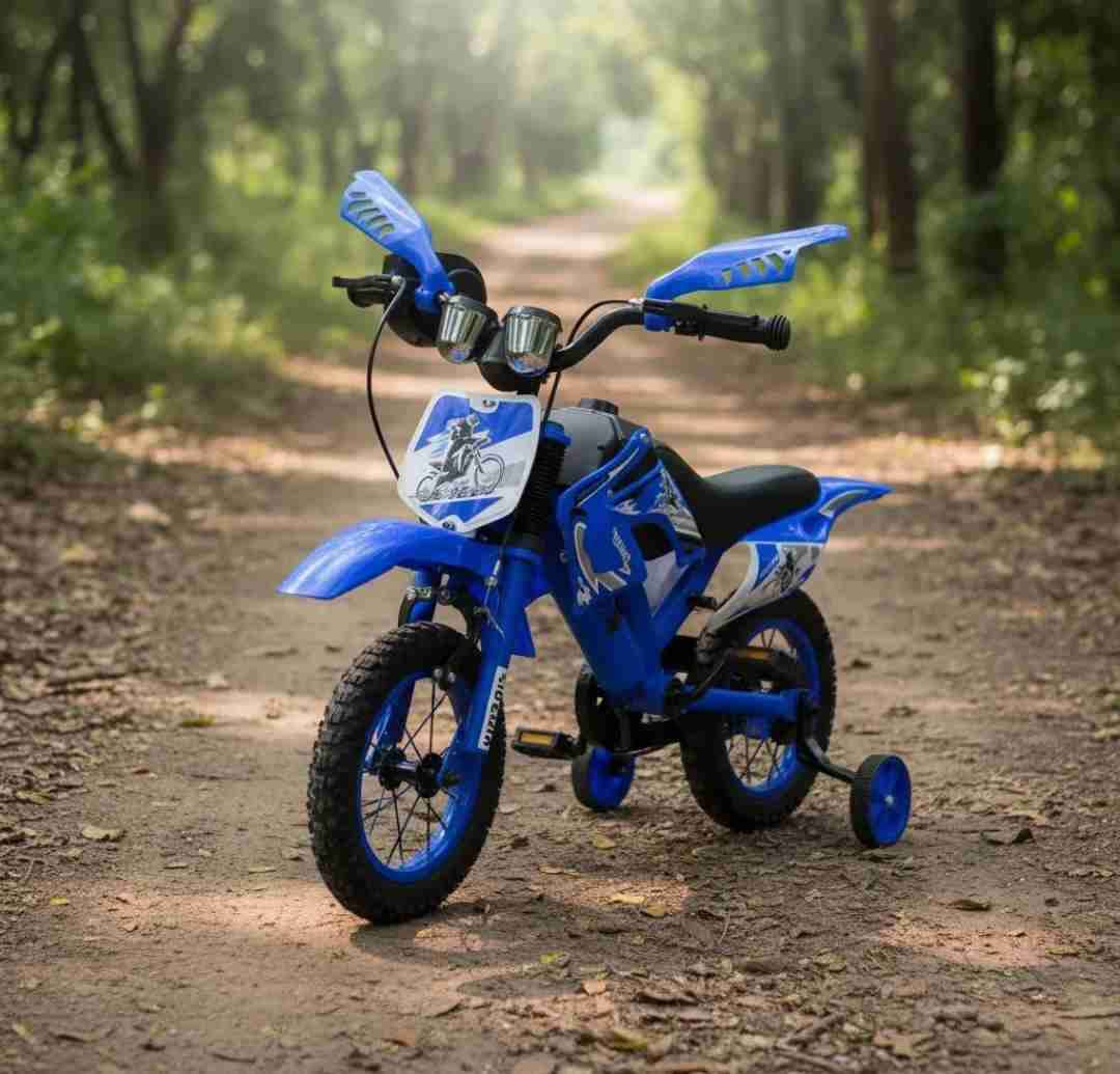 Motocicleta infantil azul con rueditas - miniatura 2