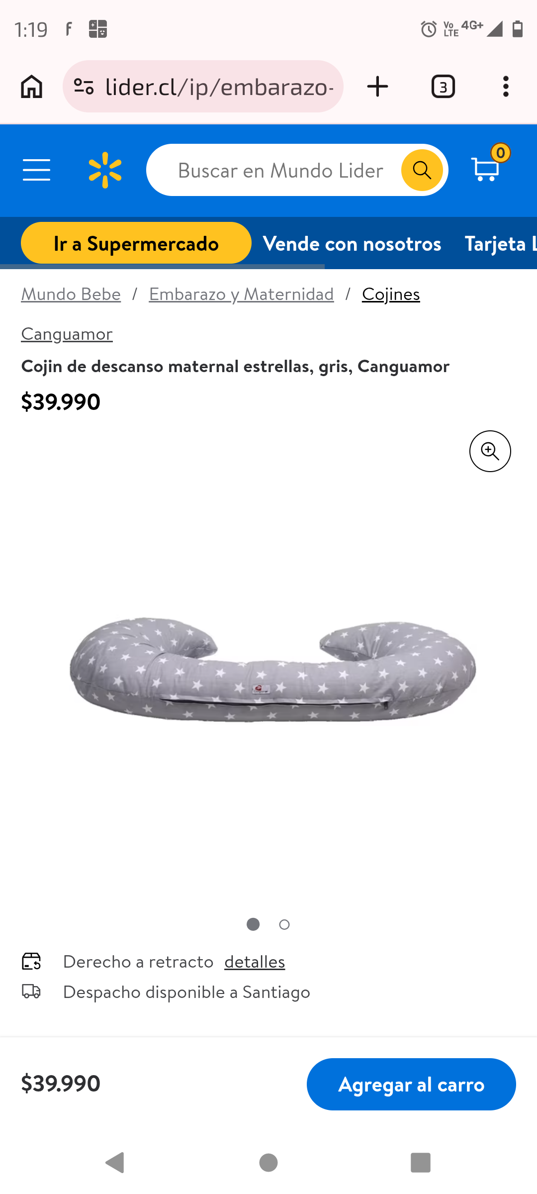 Almohada maternal con estrellas - miniatura 2