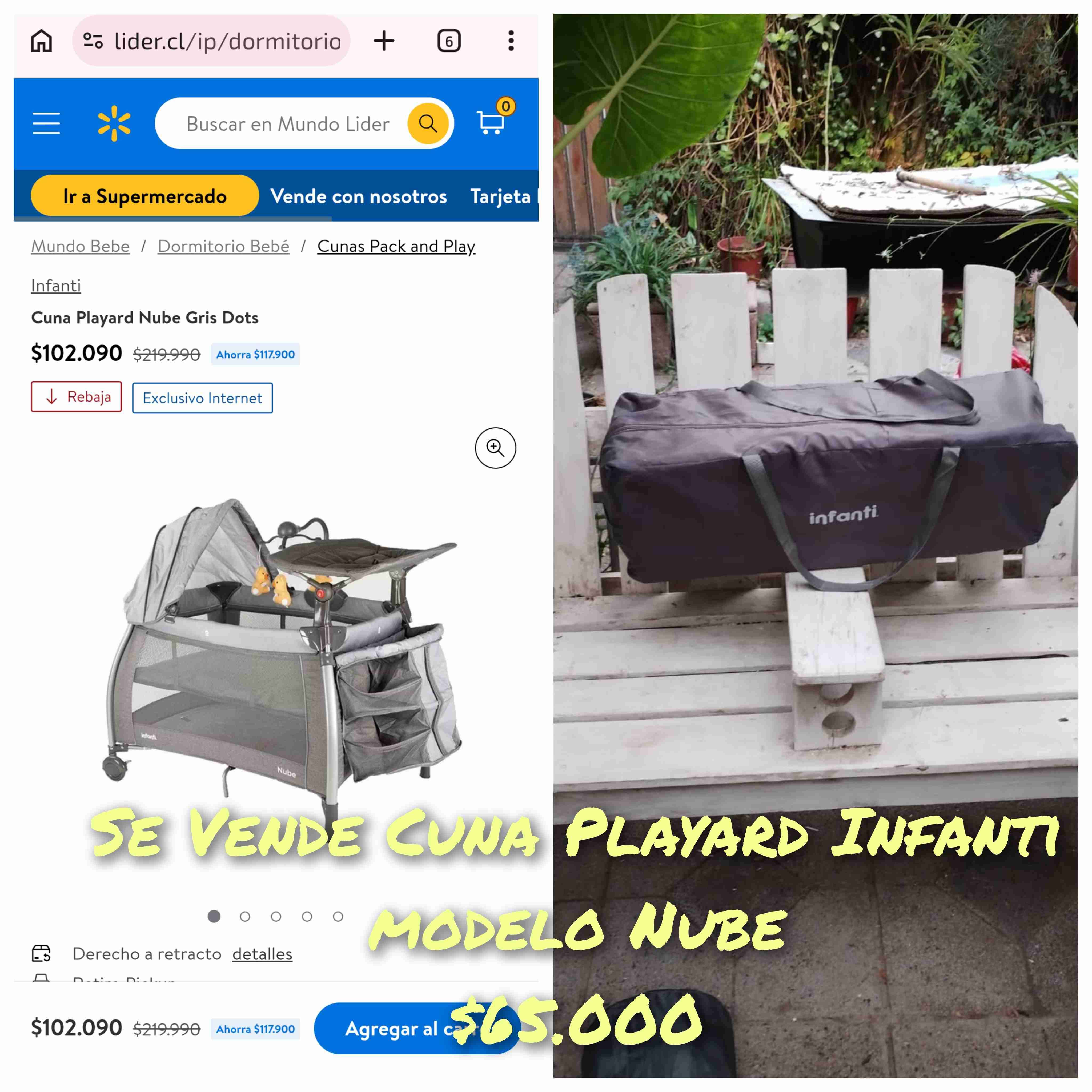 Cuna Playard Infanti Nube Gris