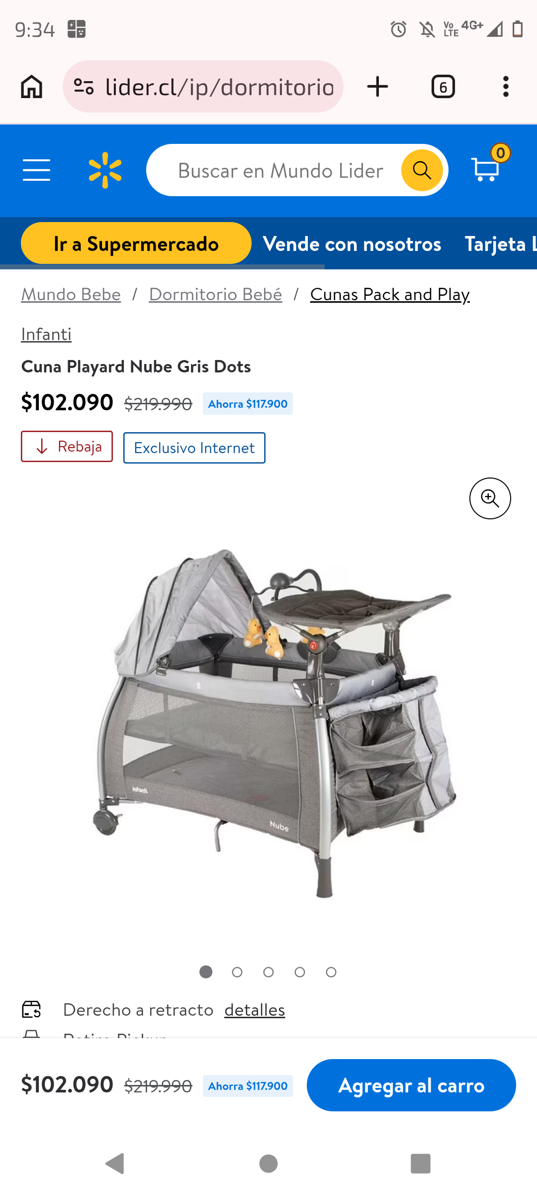 Cuna Playard Infanti Nube Gris - miniatura 2