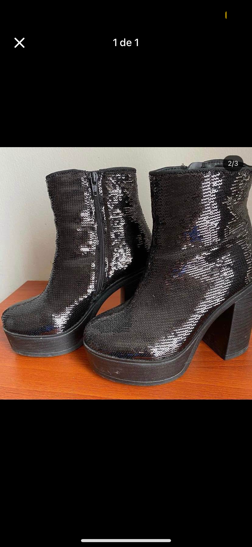 Botines negros con lentejuelas