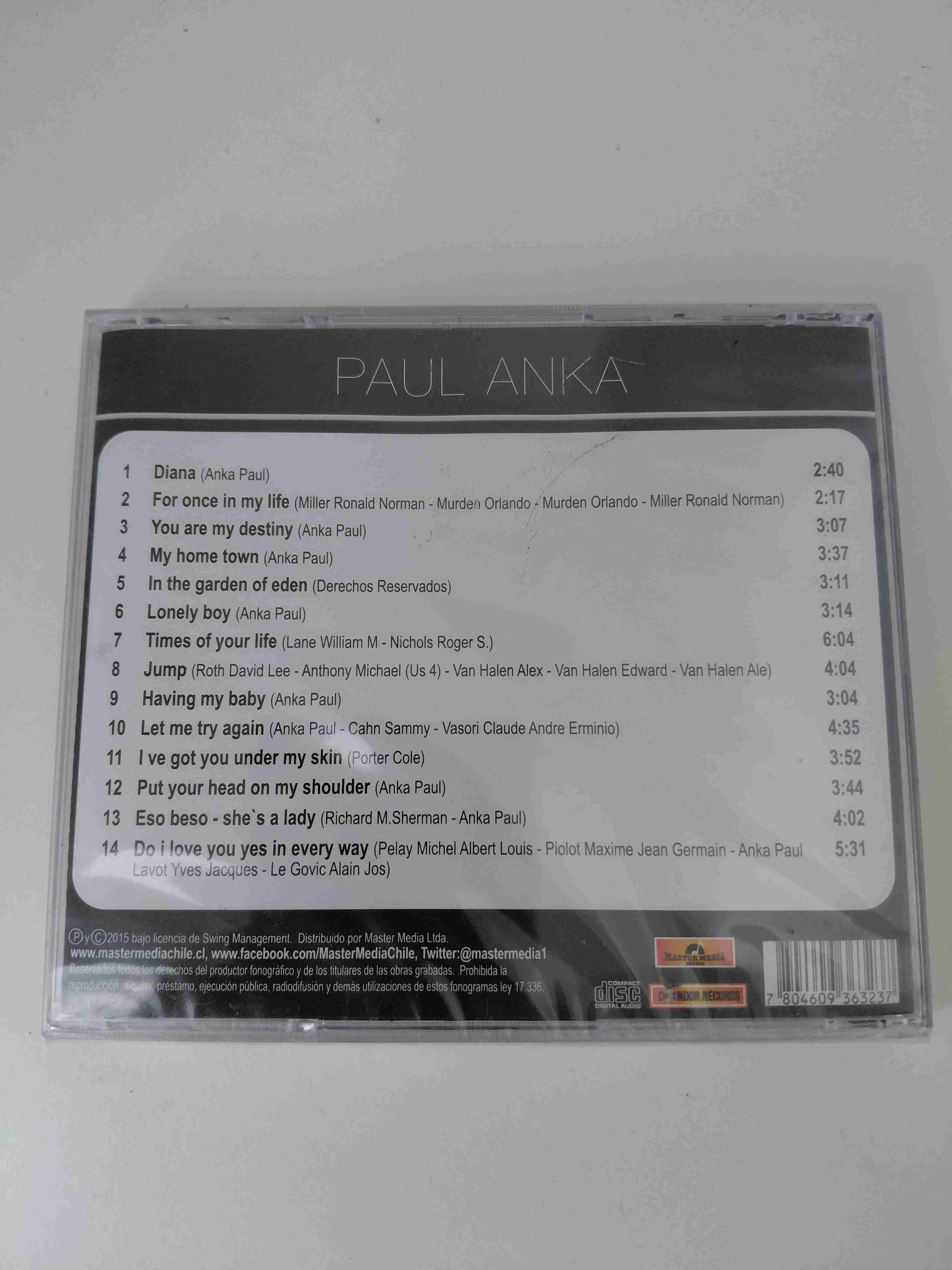CD Paul Anka 14 Hits en Vivo - miniatura 2