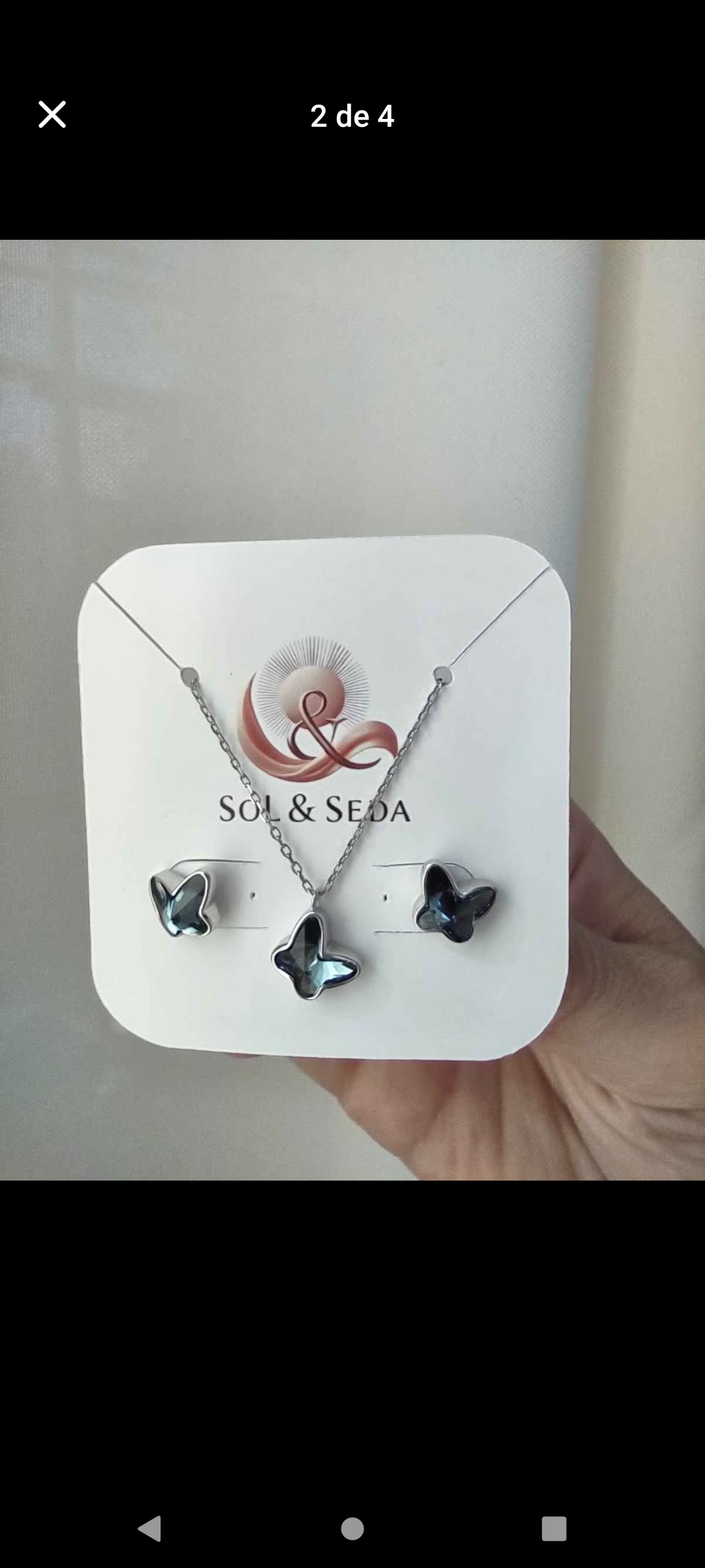 Set de collar y aros mariposa