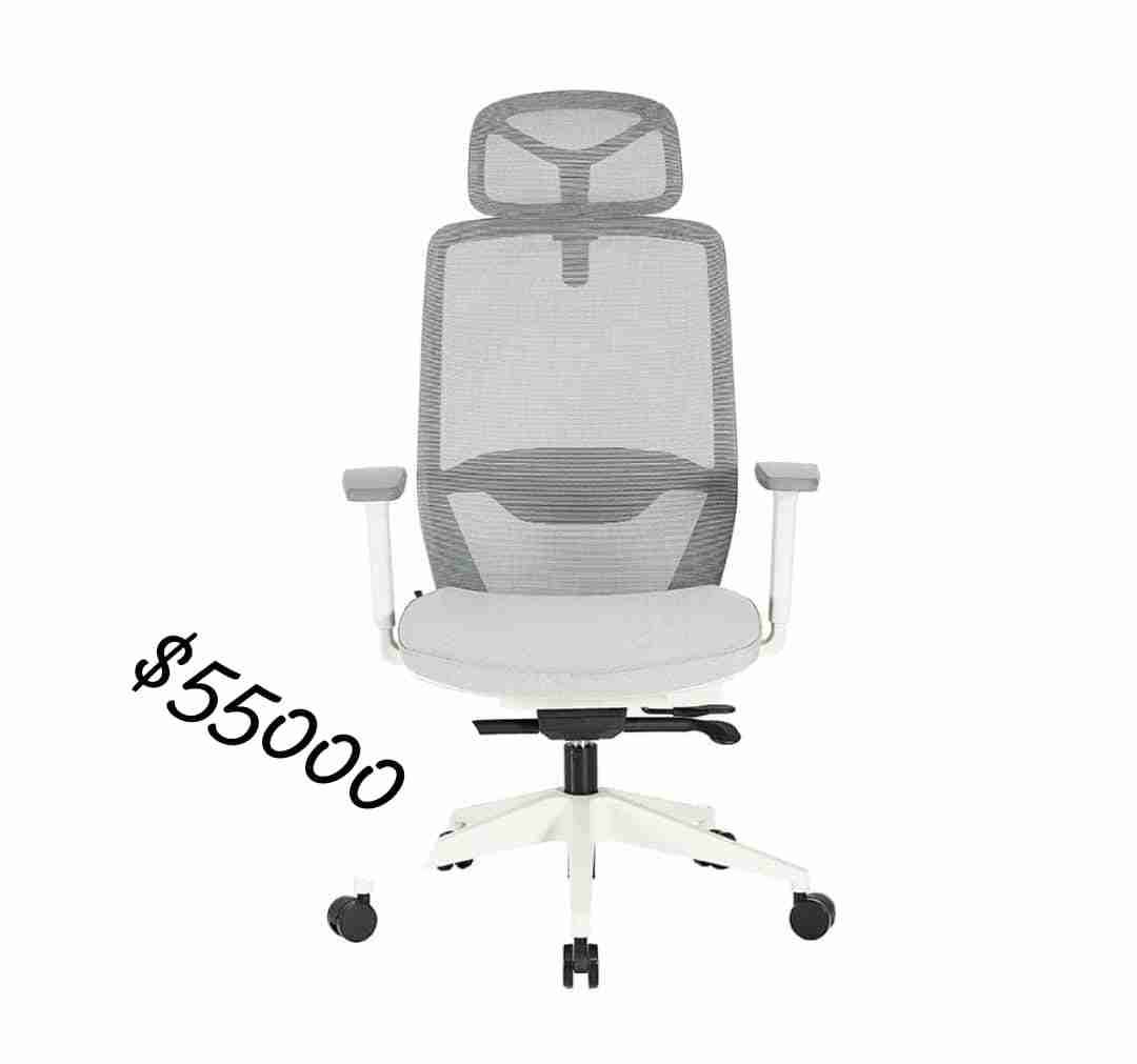 Silla ergonómica de oficina gris