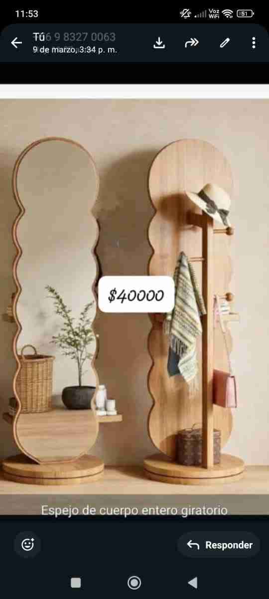 Espejo cuerpo entero giratorio